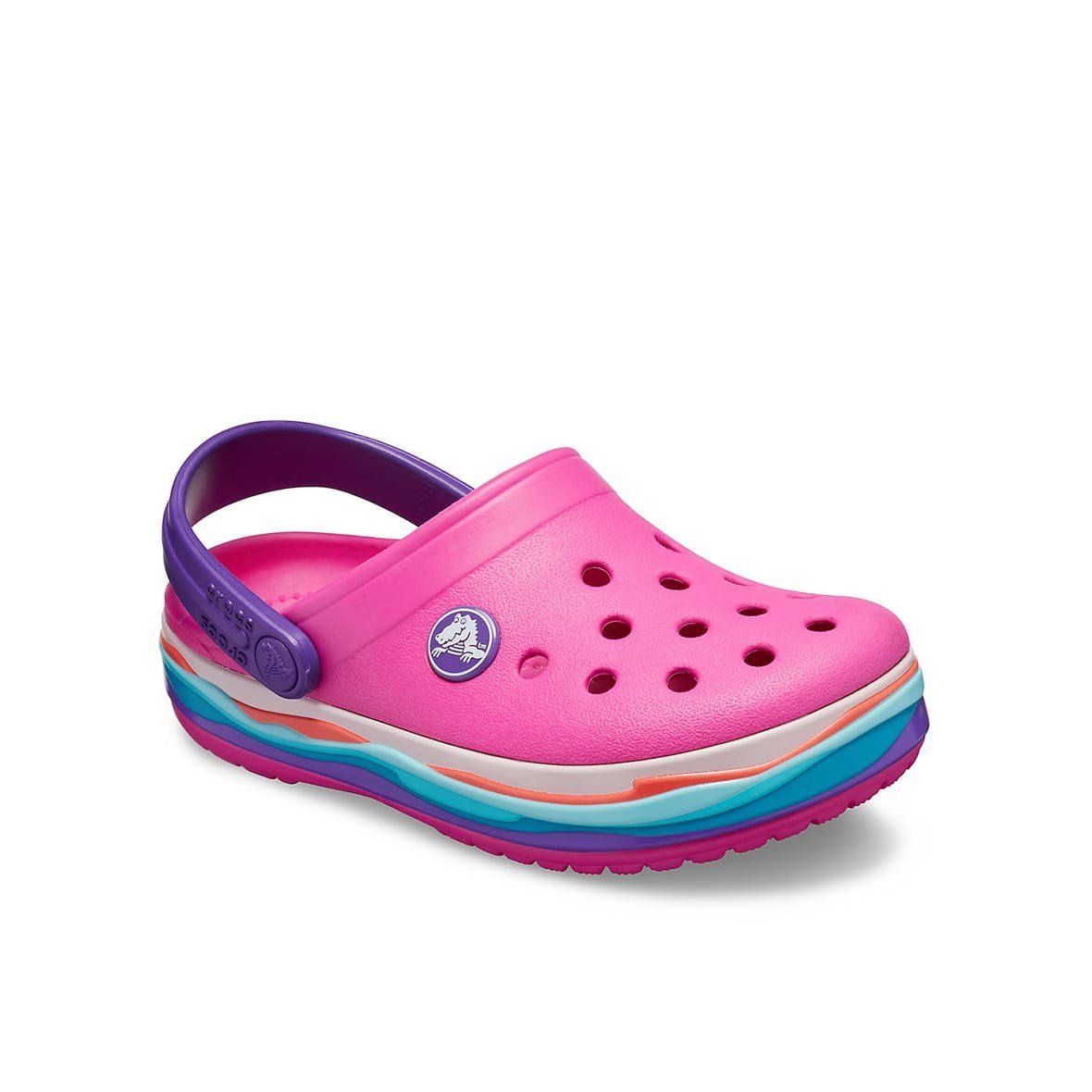 Crocs Crocband Wavy Band Clog K Neon Magenta Neon Eflatun ocuk