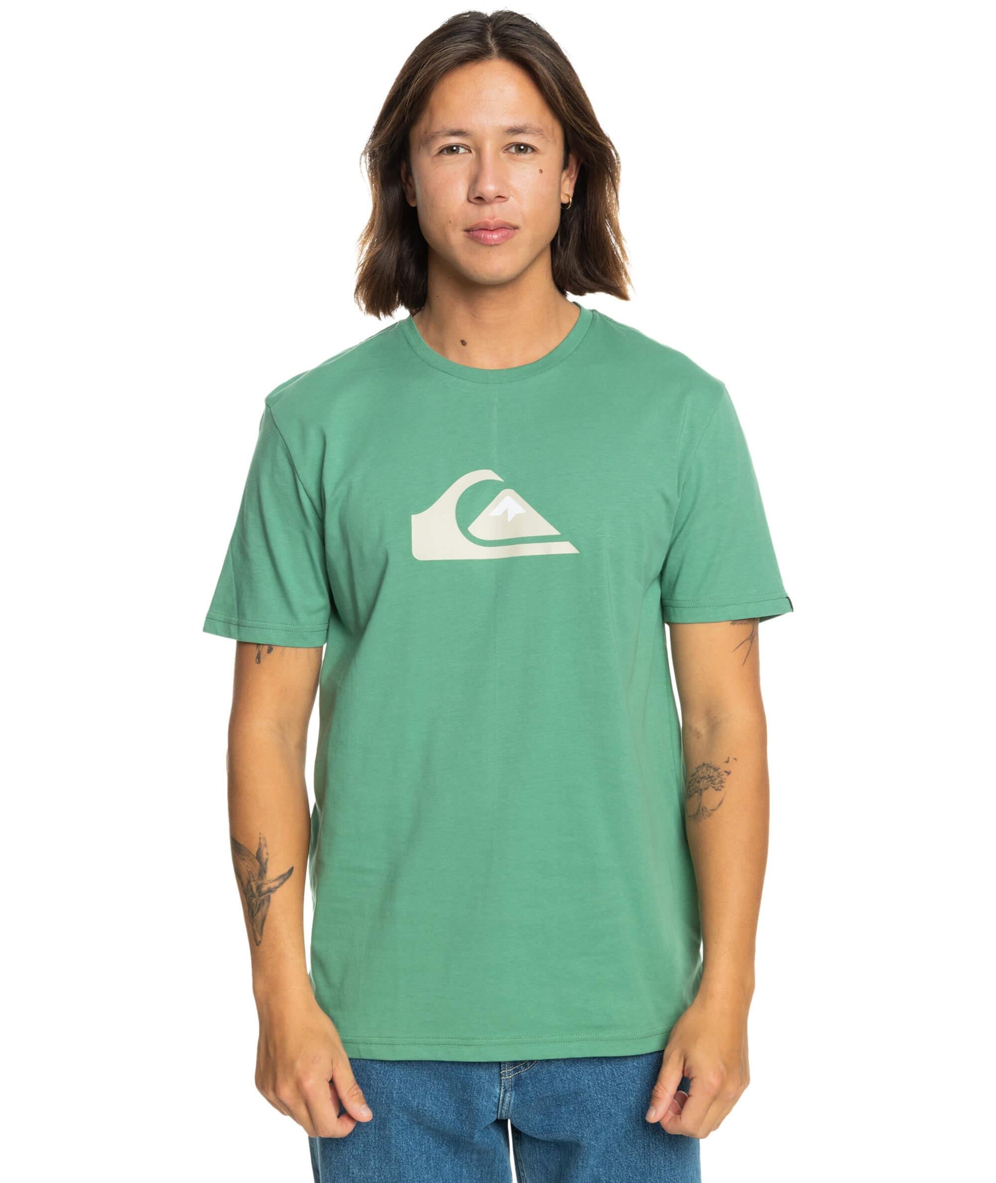 Quiksilver Comp Logo SS Erkek T Shirt Ye il
