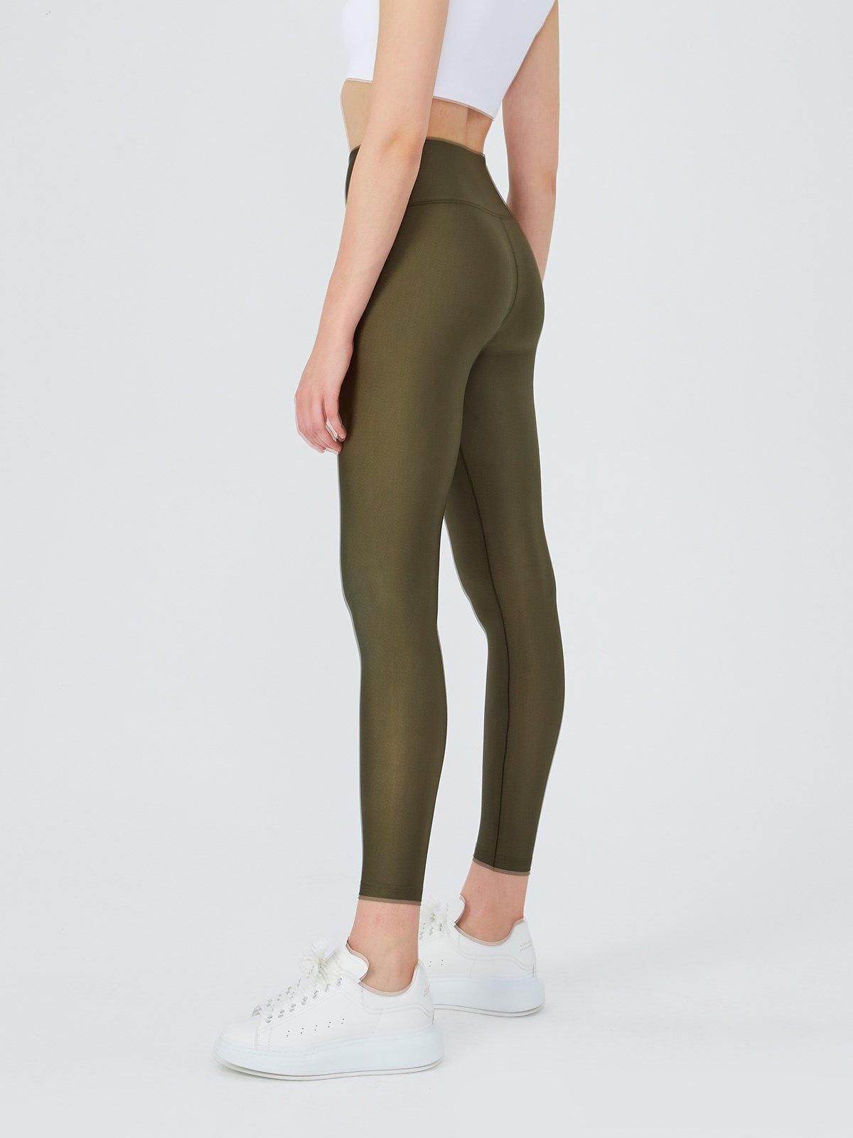 Olive Green Ankle Fit Leggings for Women – Fitflex
