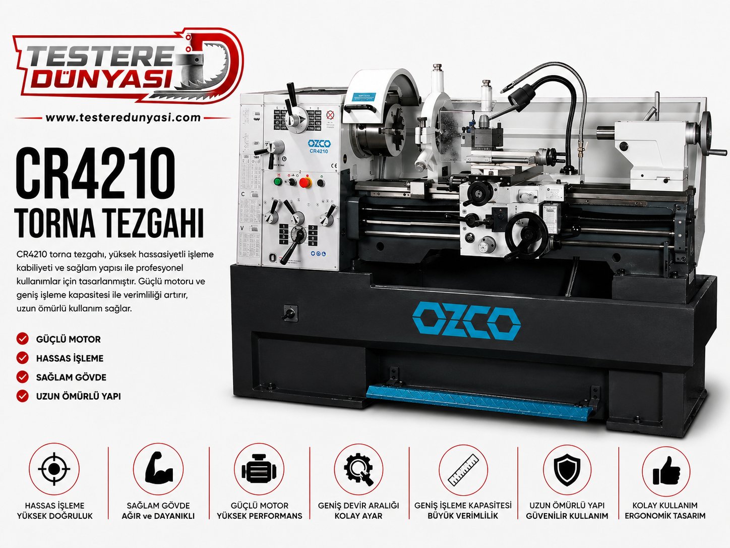 OZCO CR4210 UNIVERSAL TORNA TEZGAHI