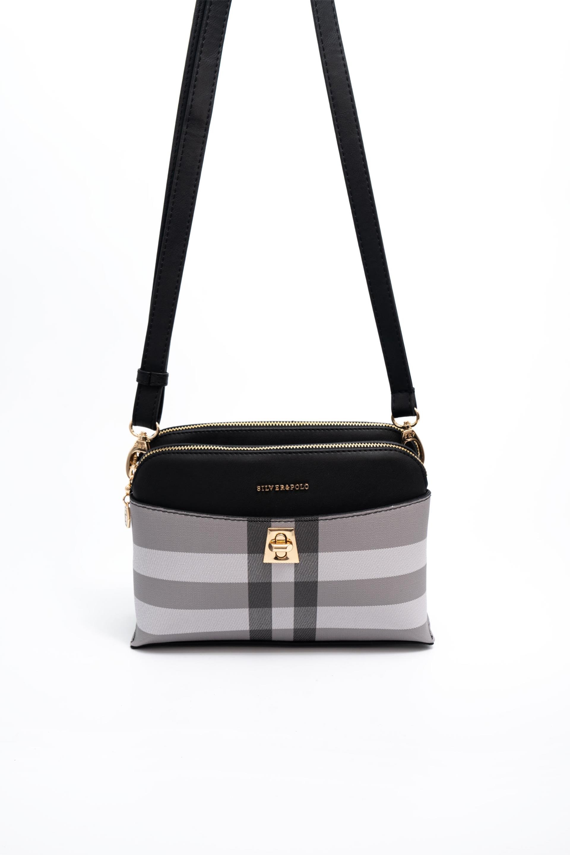 Silver & Polo Gri - Siyah SP623 Kadın Çapraz Çanta