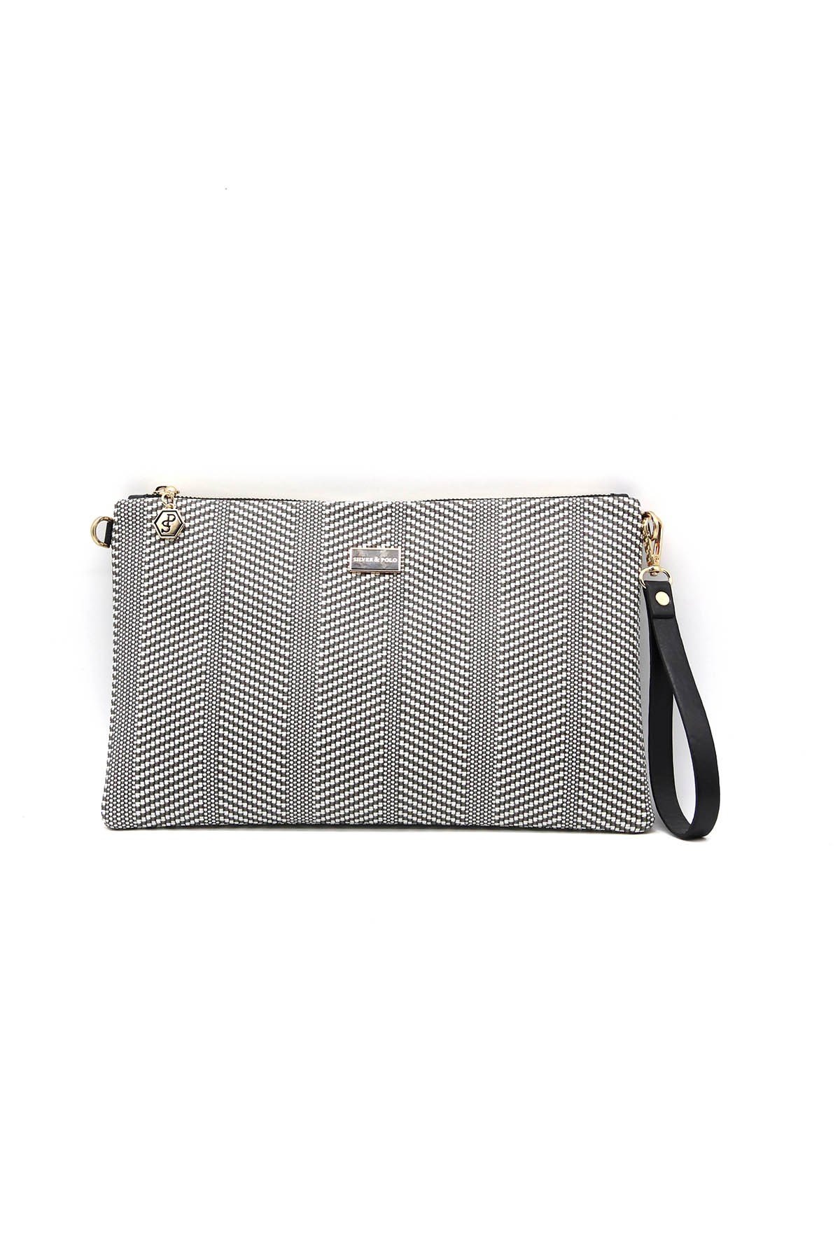 Silver & Polo Siyah Beyaz - Siyah SP1034 Kadın Portföy & Clutch