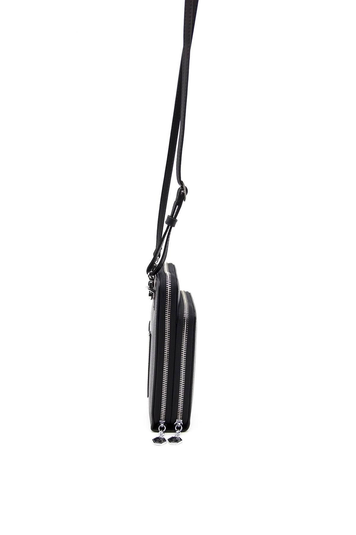 Silver & Polo Siyah - Siyah SP1011 Kadın Askılı Cüzdanlı Telefon Çantası