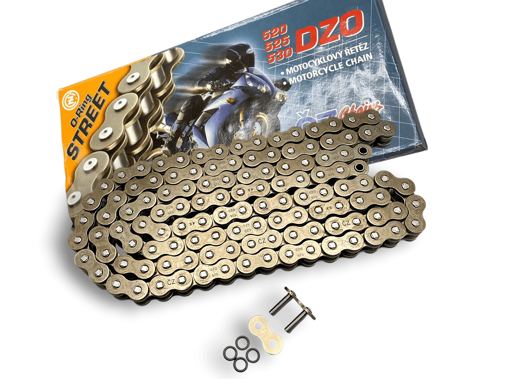 CZ Chain 525 x 120L Gold O-Ringli Motosiklet Zinciri - Çekya Üretimi
