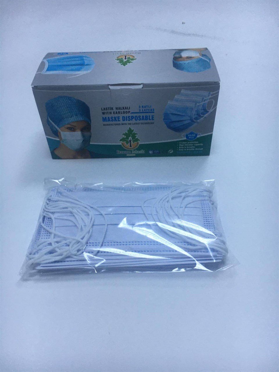 Sağlık Bakanlığı Onaylı Baum Cerrahi Mask 3 Katlı Meltblown 1 Kutu (50 Adet  ) - Mavi Full Ultrasonik