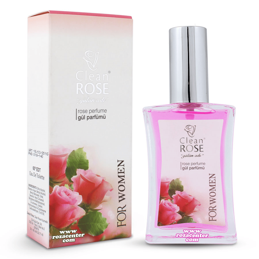 Clean Rose - Bayan Gül Parfümü Cam Sprey Şişe 50 Ml
