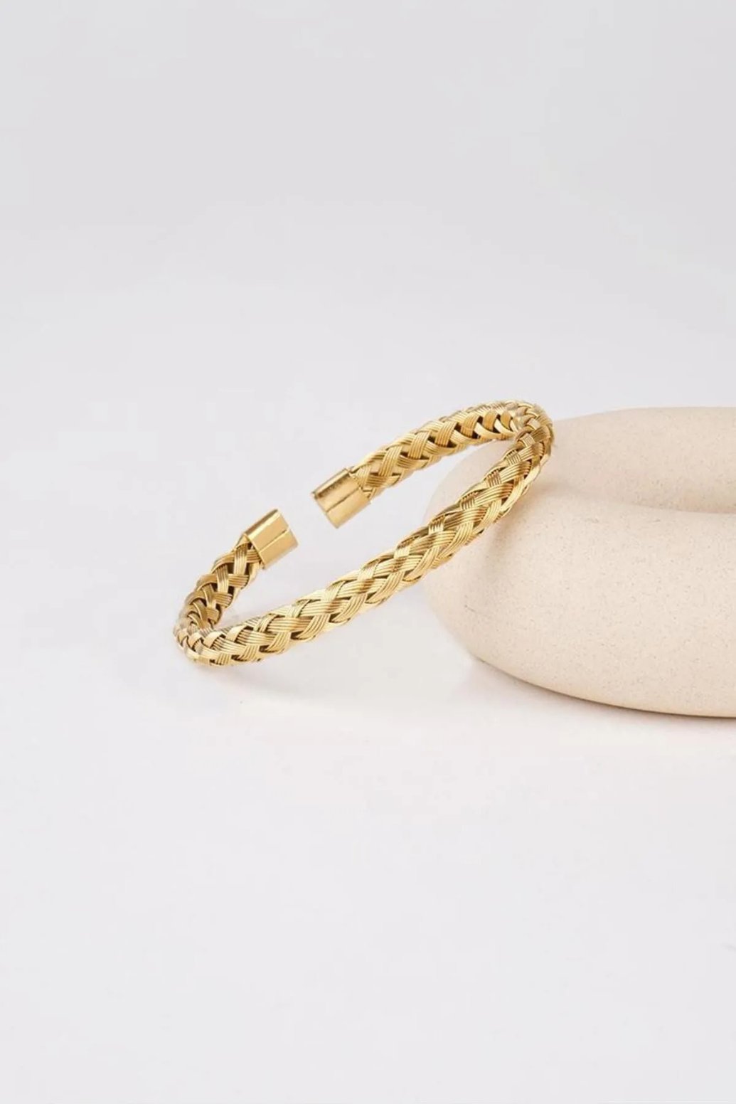 KNITTING GOLD TITANIUM ÇELİK BİLEZİK
