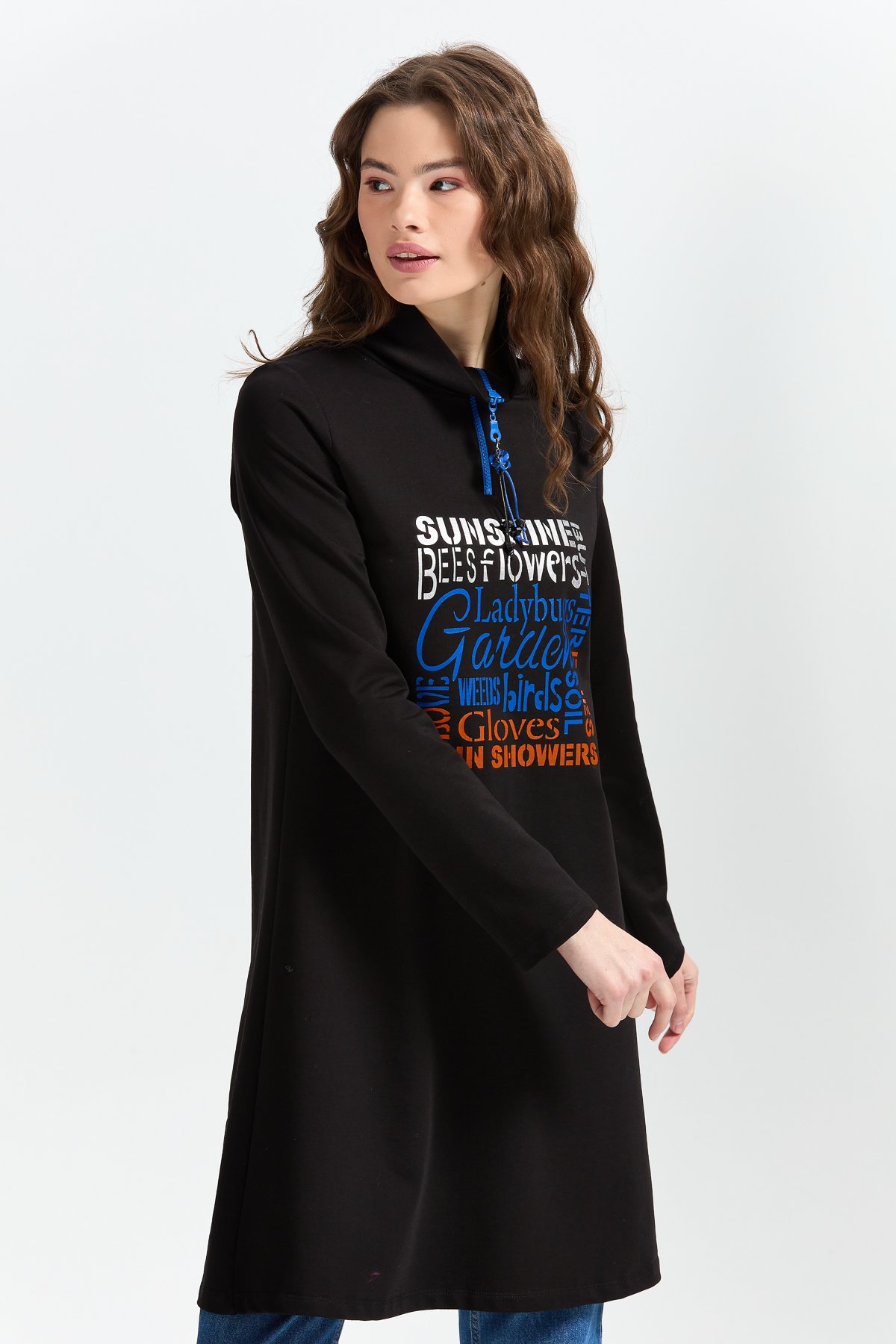 Nihan Stand Up Collar Sweatshirt Black