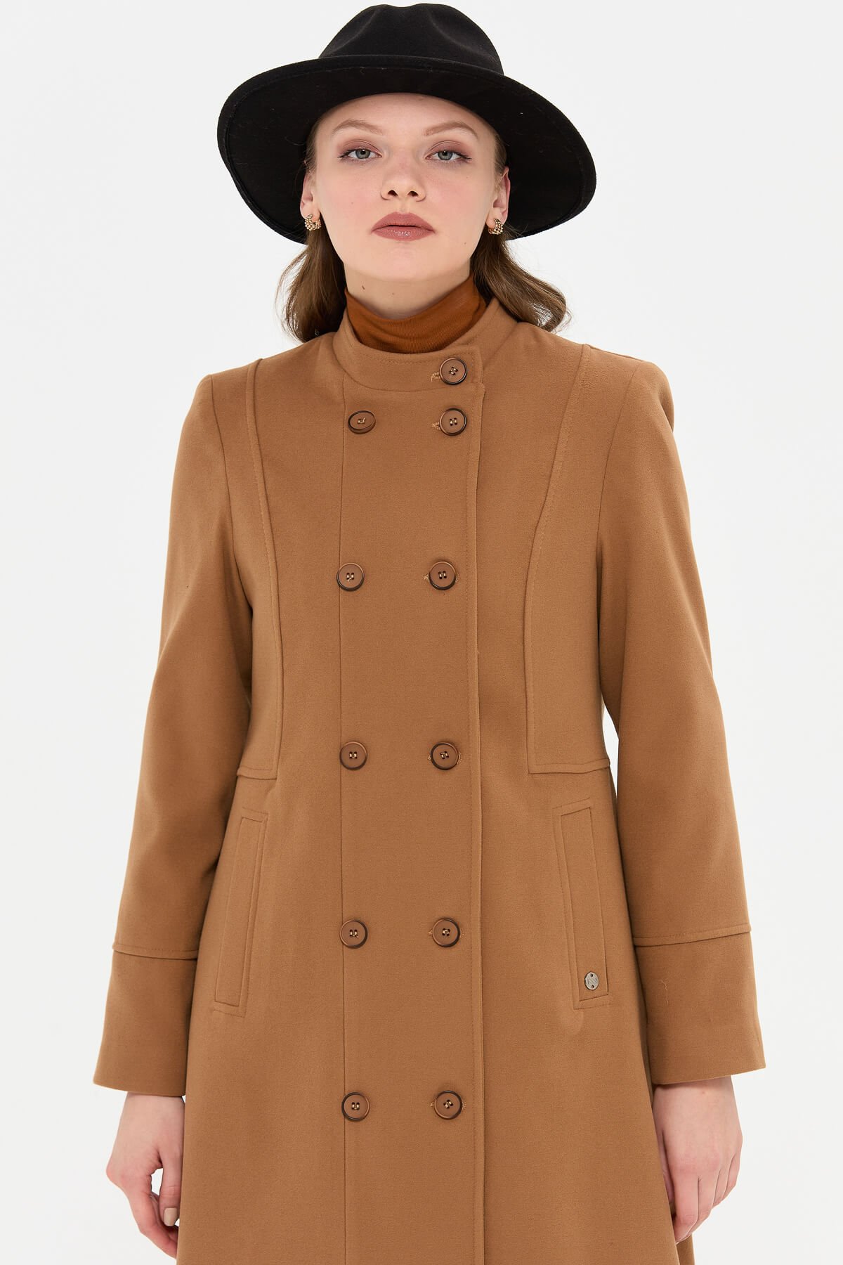 Stand up 2025 collar camel coat