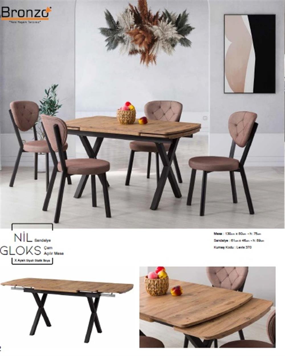 Bronzo NİL Sandalye - GLOKS Çam Açılı MasaTakım gri mermer masa takımı,  yemek masası takımı, emek masası özellikleri,, yemek masası çeşitleri,  Mutfak masası çeşitleri, Mutfak masası renkleri, Yemek masası fiyatları,  kütük yemek