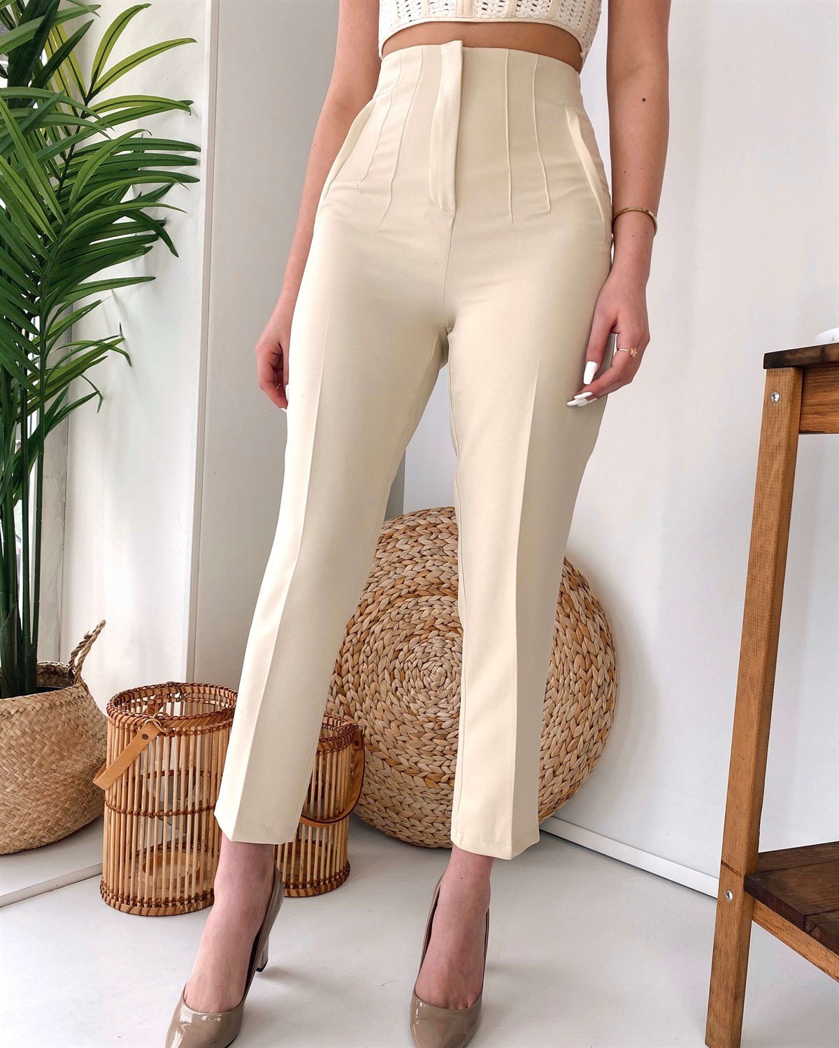 3 Renk Bel Pileli Pantolon | Trend&Şık Tasarımlar | minetanbutik.com.tr