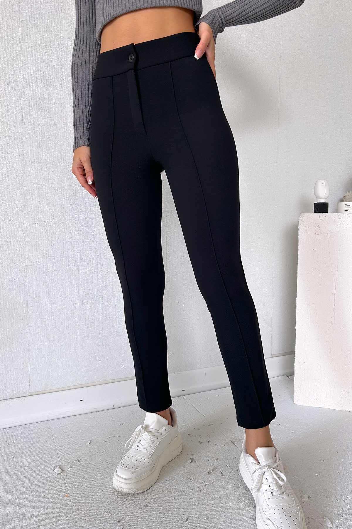 Dar Paça Full Likralı Yüksek Bel Kadın Pantolon - Siyah | Trend&Şık  Tasarımlar | minetanbutik.com.tr