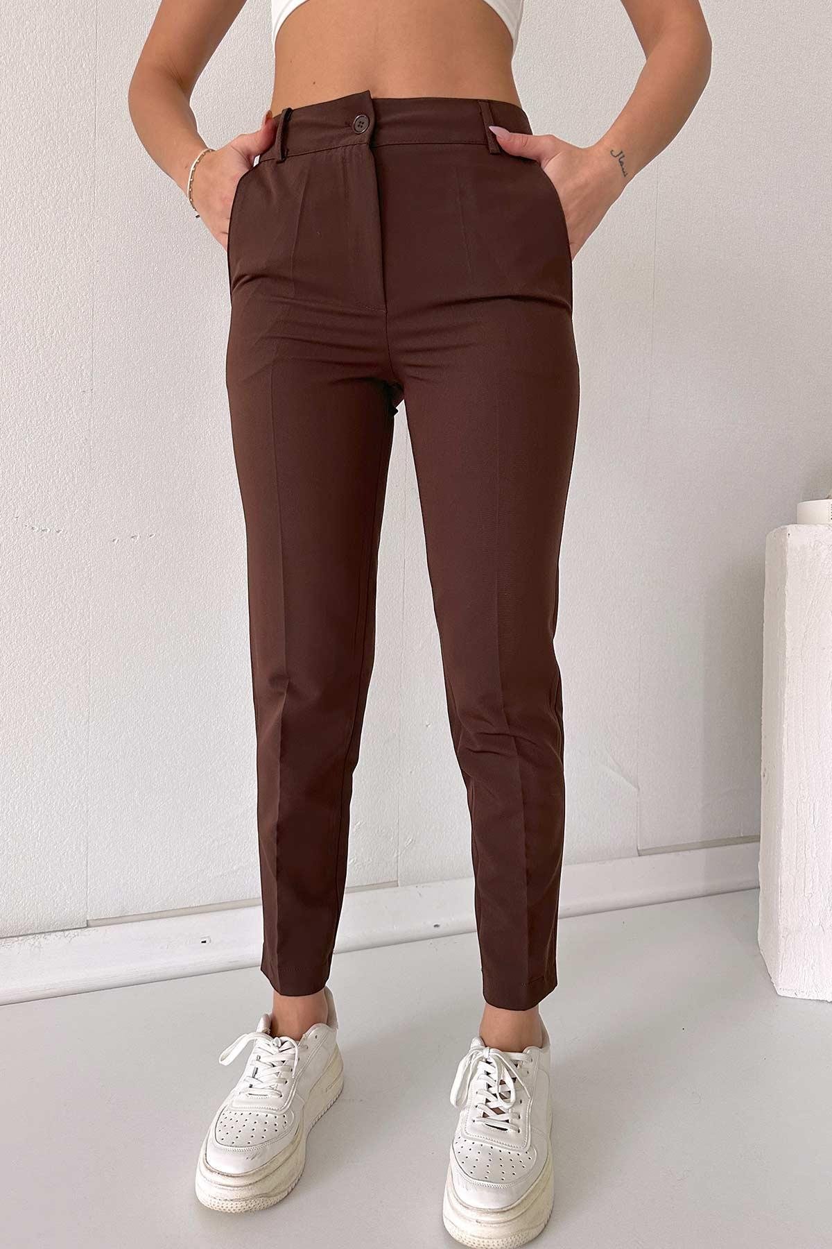 Havuç Model Dar Paça Pantolon - Kahverengi | Trend&Şık Tasarımlar |  minetanbutik.com.tr