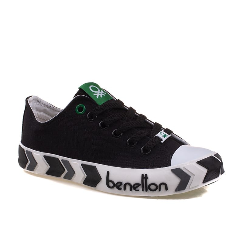 Benetton Siyah Kadın Çizgili Spor Ayakkabı BN-30620