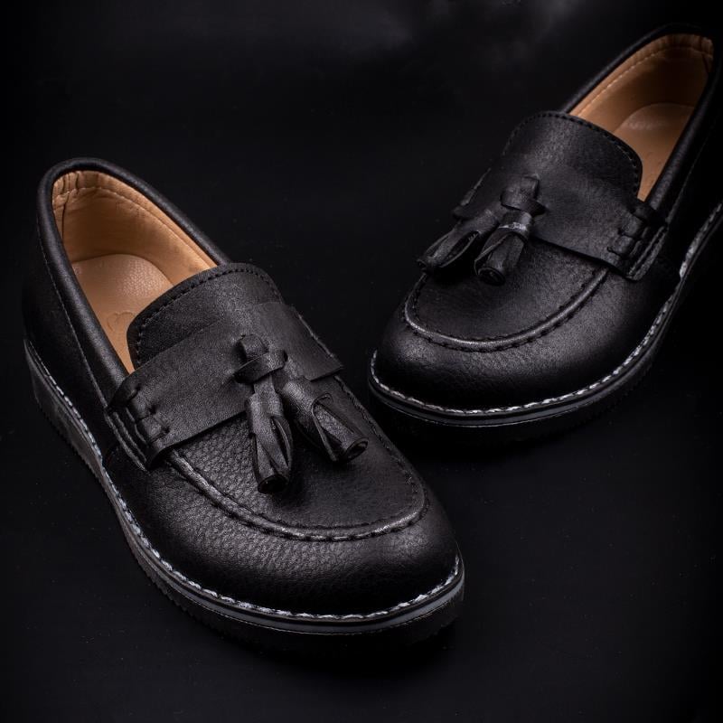 M2S Siyah Corcik Tarzı Erkek Çocuk Klasik Ayakkabı