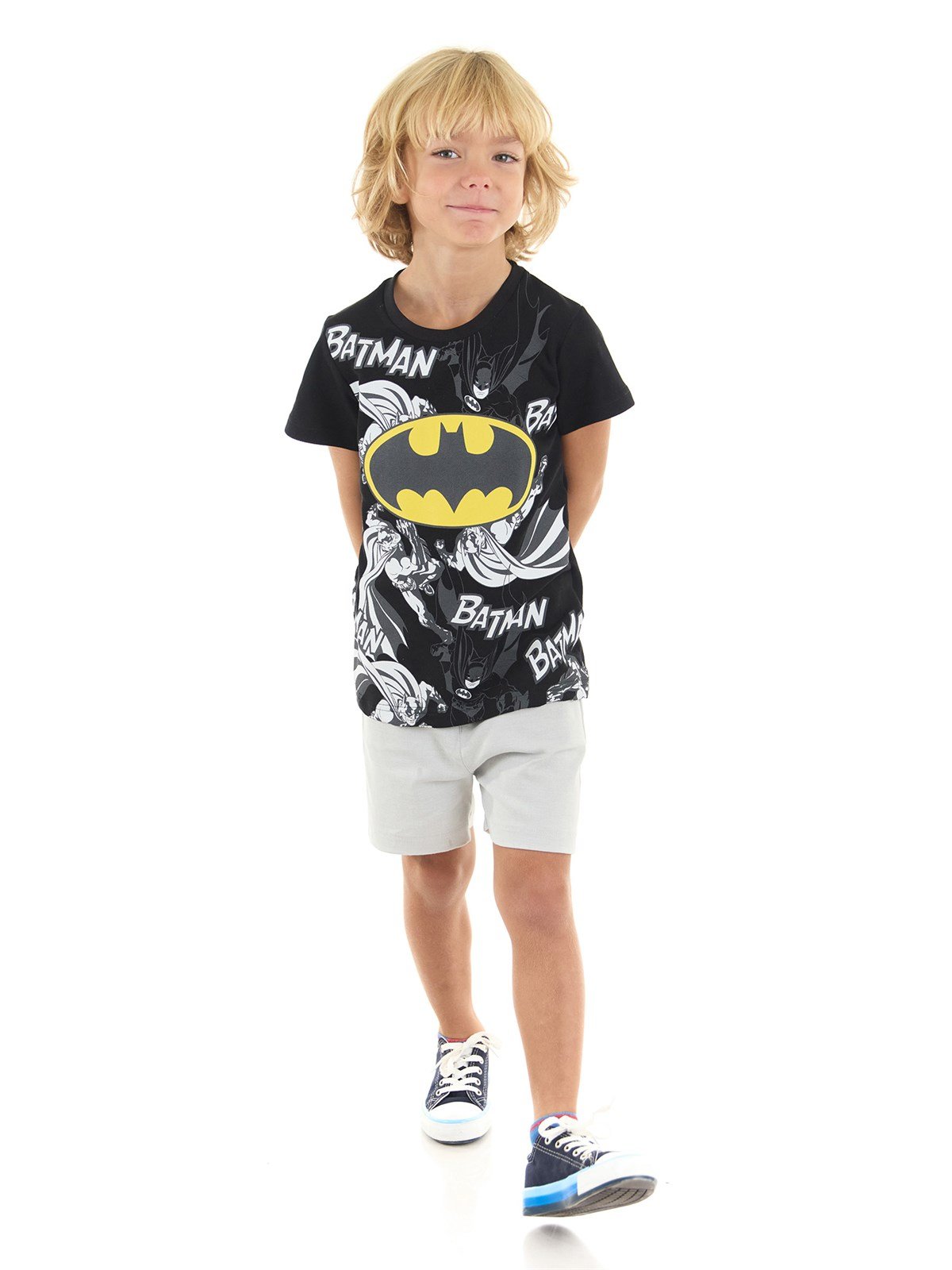 Batman Lisanslı Erkek Çocuk Tişört ve Şort 2'li Takım 20941 | Supermino