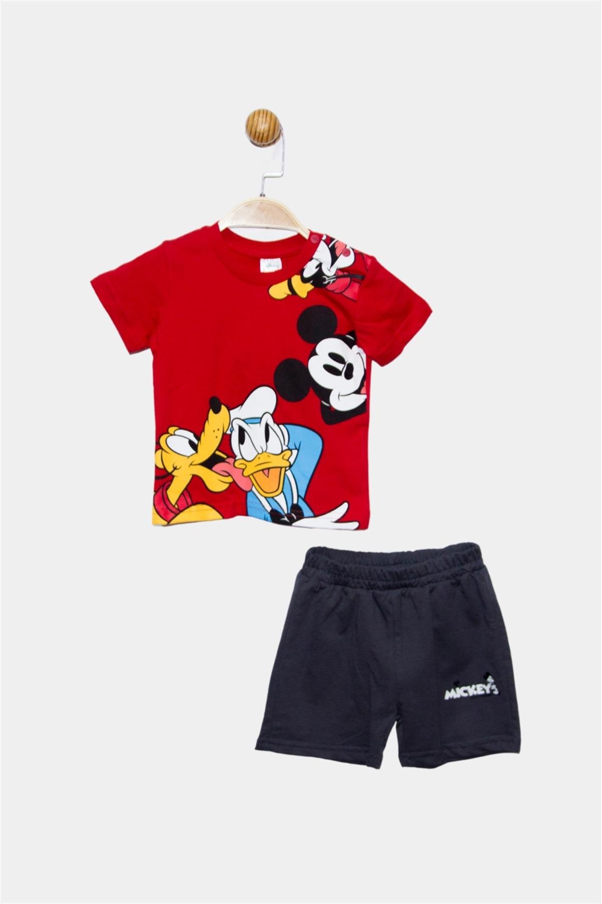 Disney Mickey Mouse Lisanslı Erkek Bebek Tişört ve Şort 2'li Takım 20889 |  Supermino