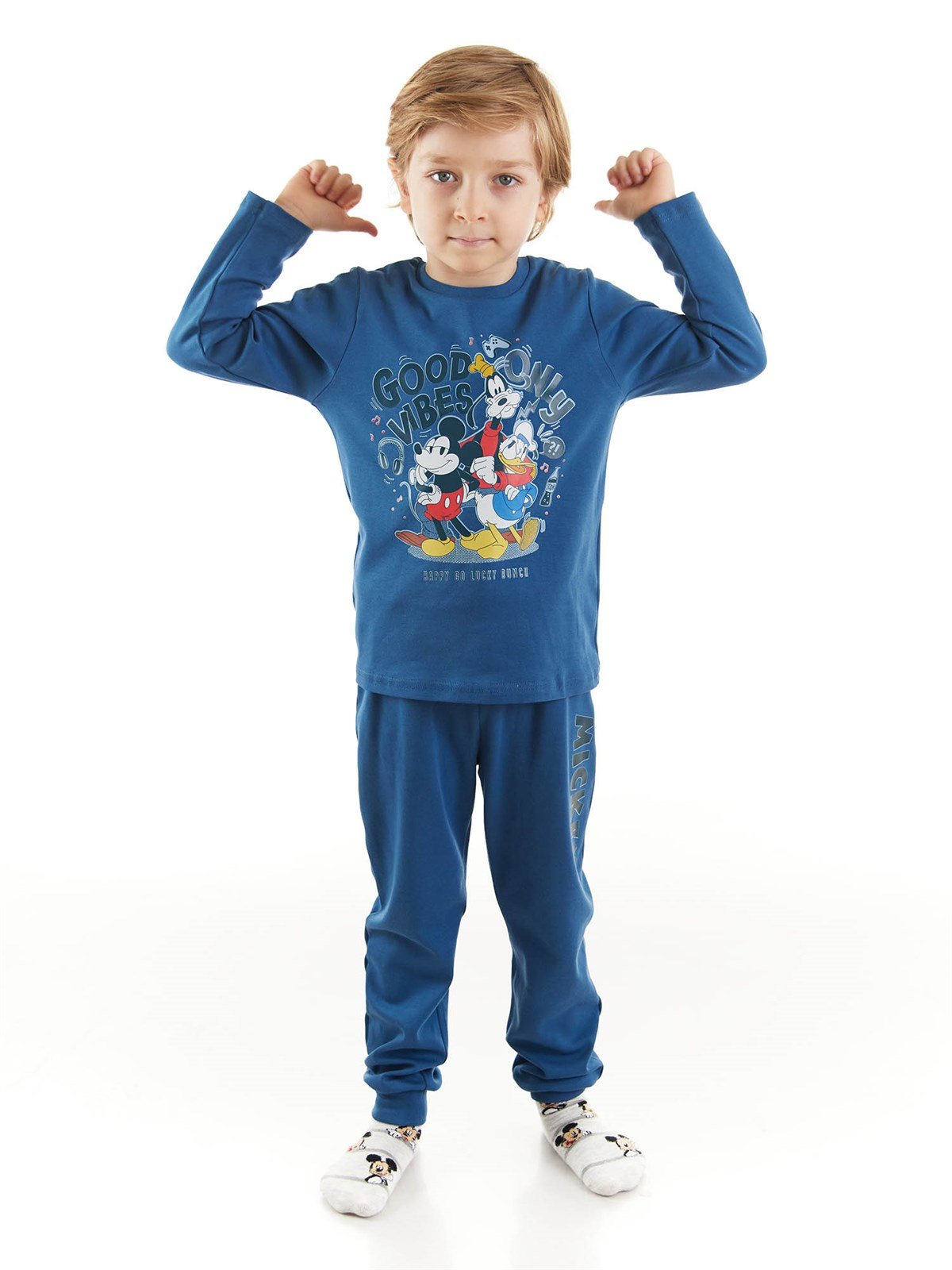 Mickey Mouse Lisanslı Erkek Çocuk Pijama Takım 20228 | Supermino