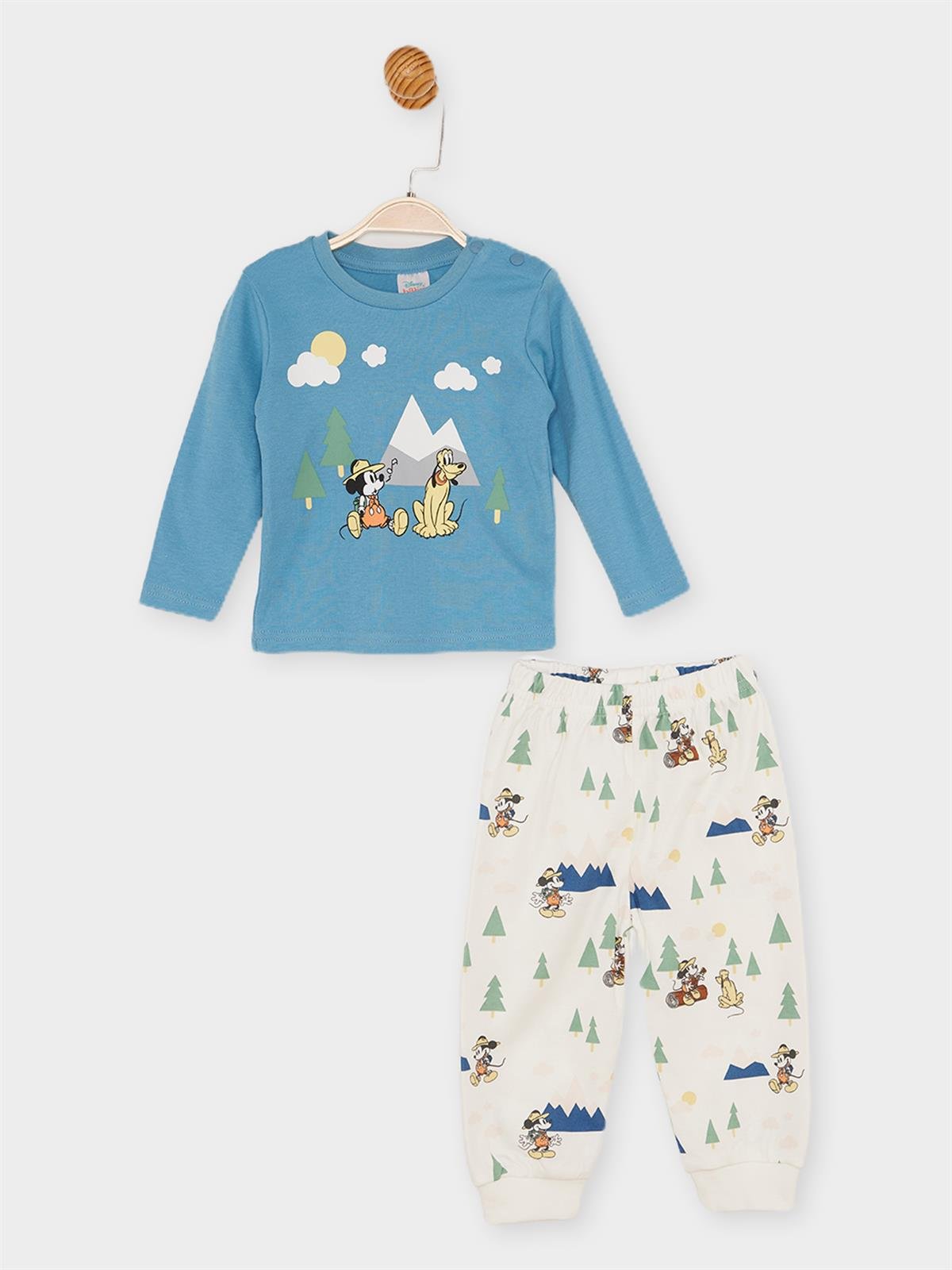 Mickey Mouse Lisanslı Erkek Bebek Pijama Takımı 21123 | Supermino