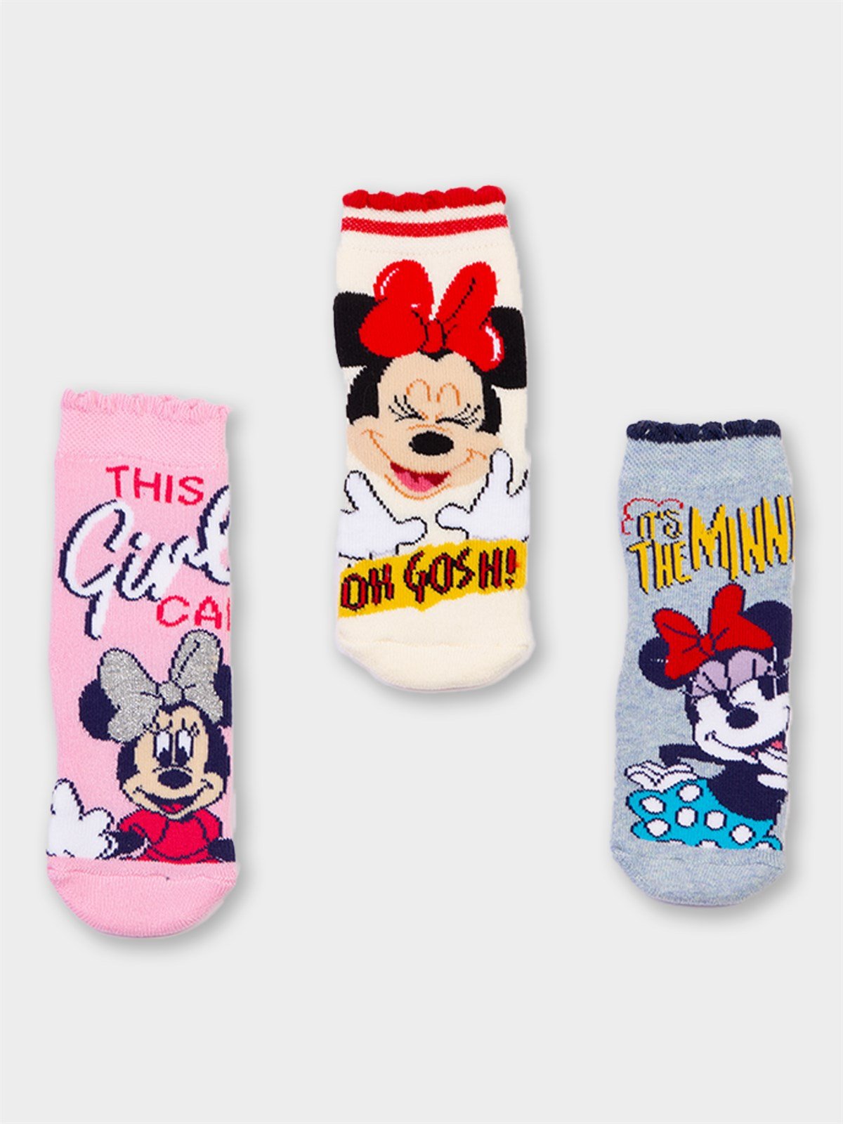 Disney Minnie Mouse Lisanslı Kız Çocuk 3 Çift Havlu Soket Çorap 20506 |  Supermino