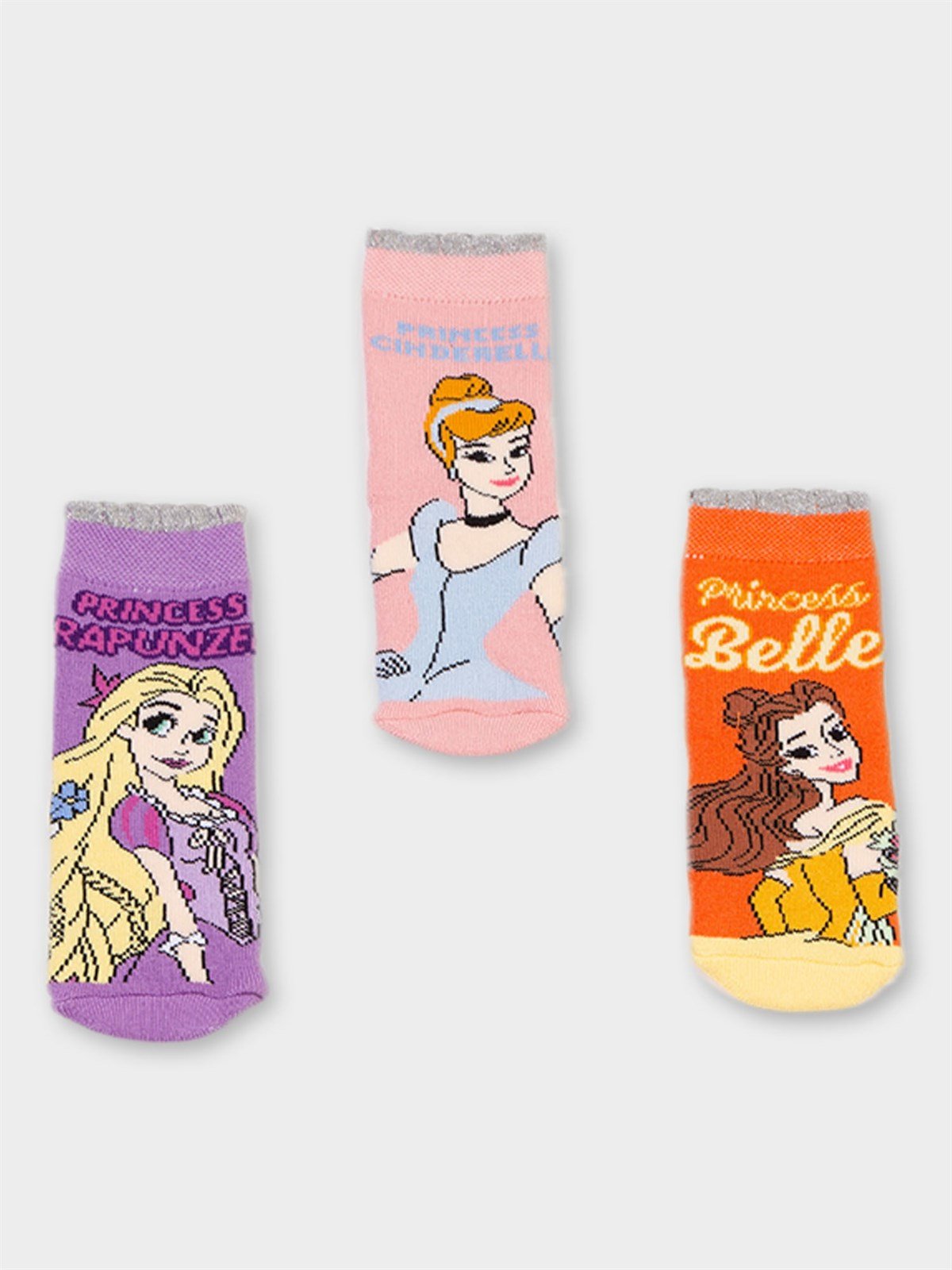 Prenses Lisanslı Kız Çocuk 3 Çift Havlu Soket Çorap 20509 | Supermino