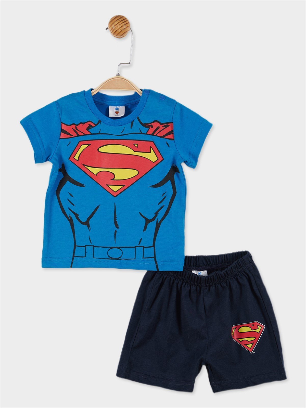 Superman Lisanslı Erkek Bebek Tişört ve Şort 2'li Takım 20858 | Supermino