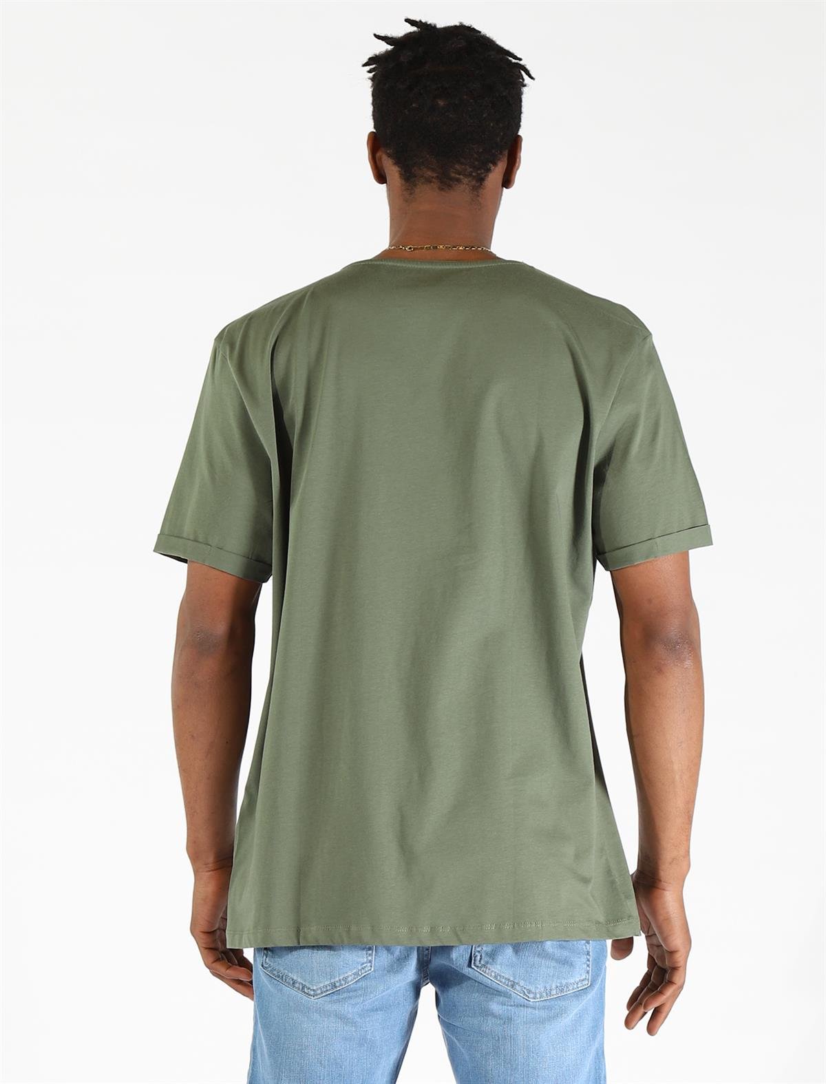 Erkek Slim Fit Tshirt Ets 1828 Asker Yeşili