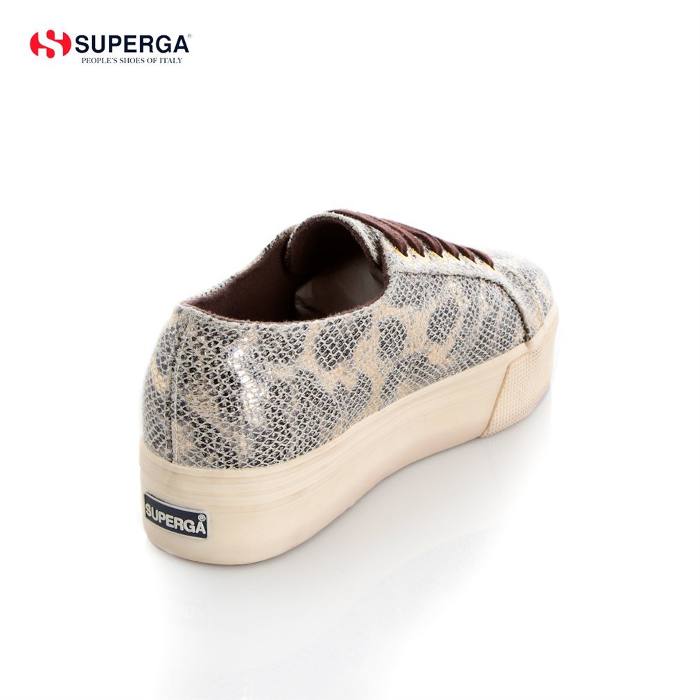 Superga Kad n Keten Ayakkab Kau uk Taban 2790 COTWMETALSNAKE