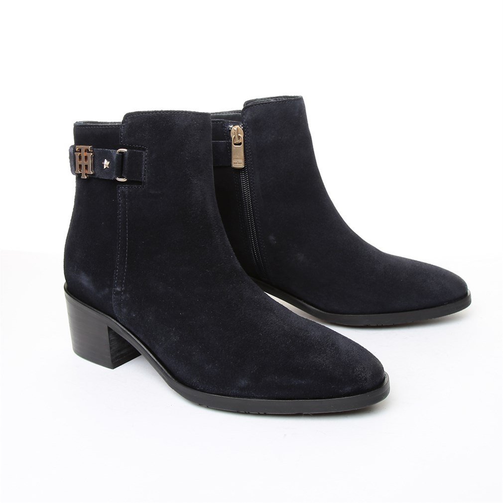 Tommy hilfiger th buckle suede bootie 2025