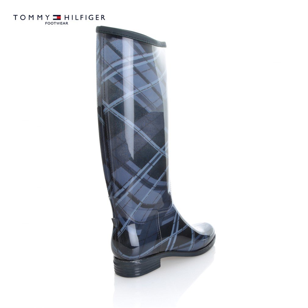 Tommy Hilfiger MAVİ Kadın Yağmur Çizmesi FW56821564-490 THF O1285XBRIDGE 6R  HIGH BOOT BLUE MIX