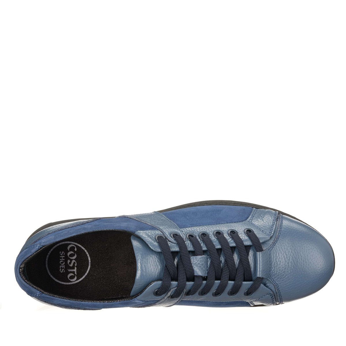 B6166 Buz Mavi Özel Seri 4 Mevsim Kauçuk Rahat Taban Büyük Numara Erkek  Ayakkabı