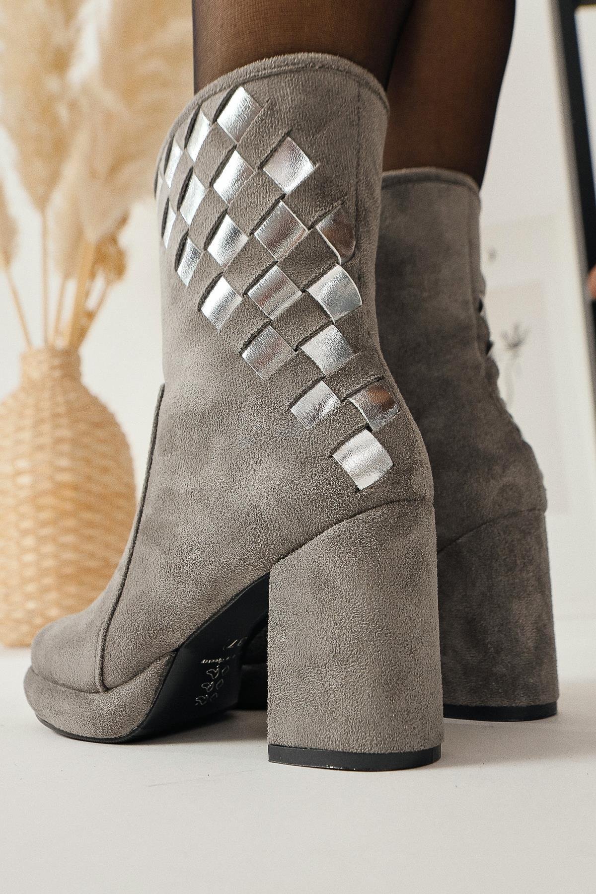 Grey suede studded sales ankle boots