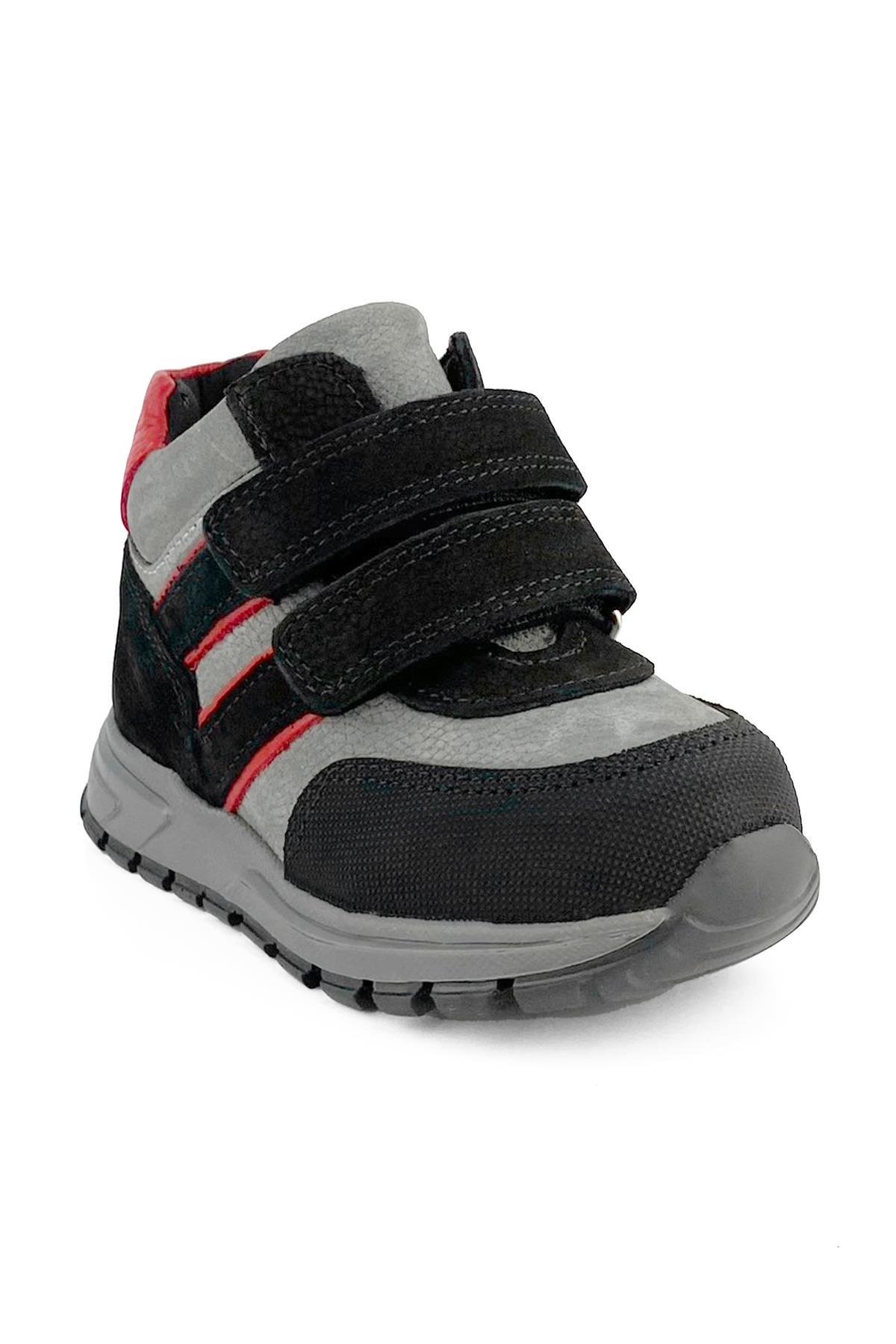 Genuine Leather Grey Red Baby Boy Boots