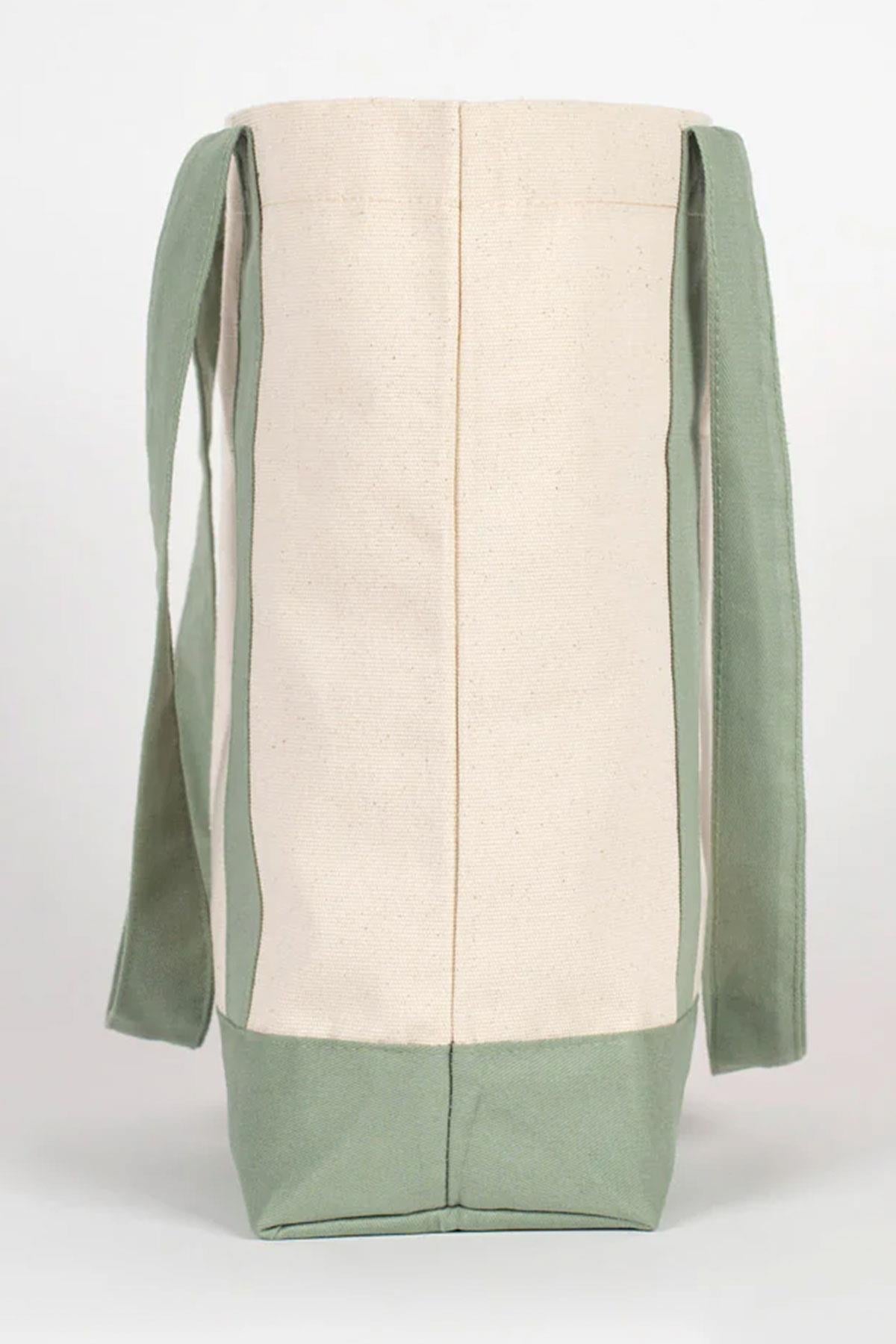 Heep Mint Green Canvas Tote Bag with Pockets