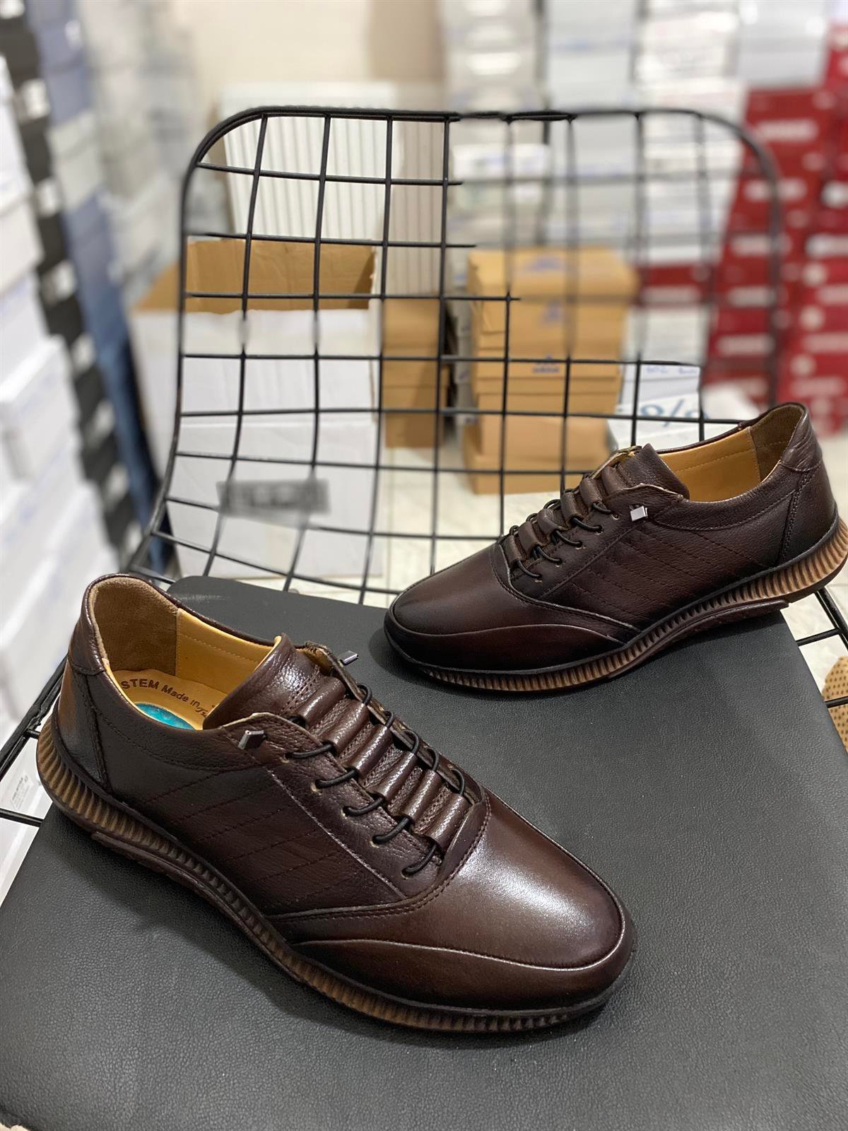 00863 Kahverengi İçi Dışı Hakiki Deri Erkek Spor Ayakkabısı