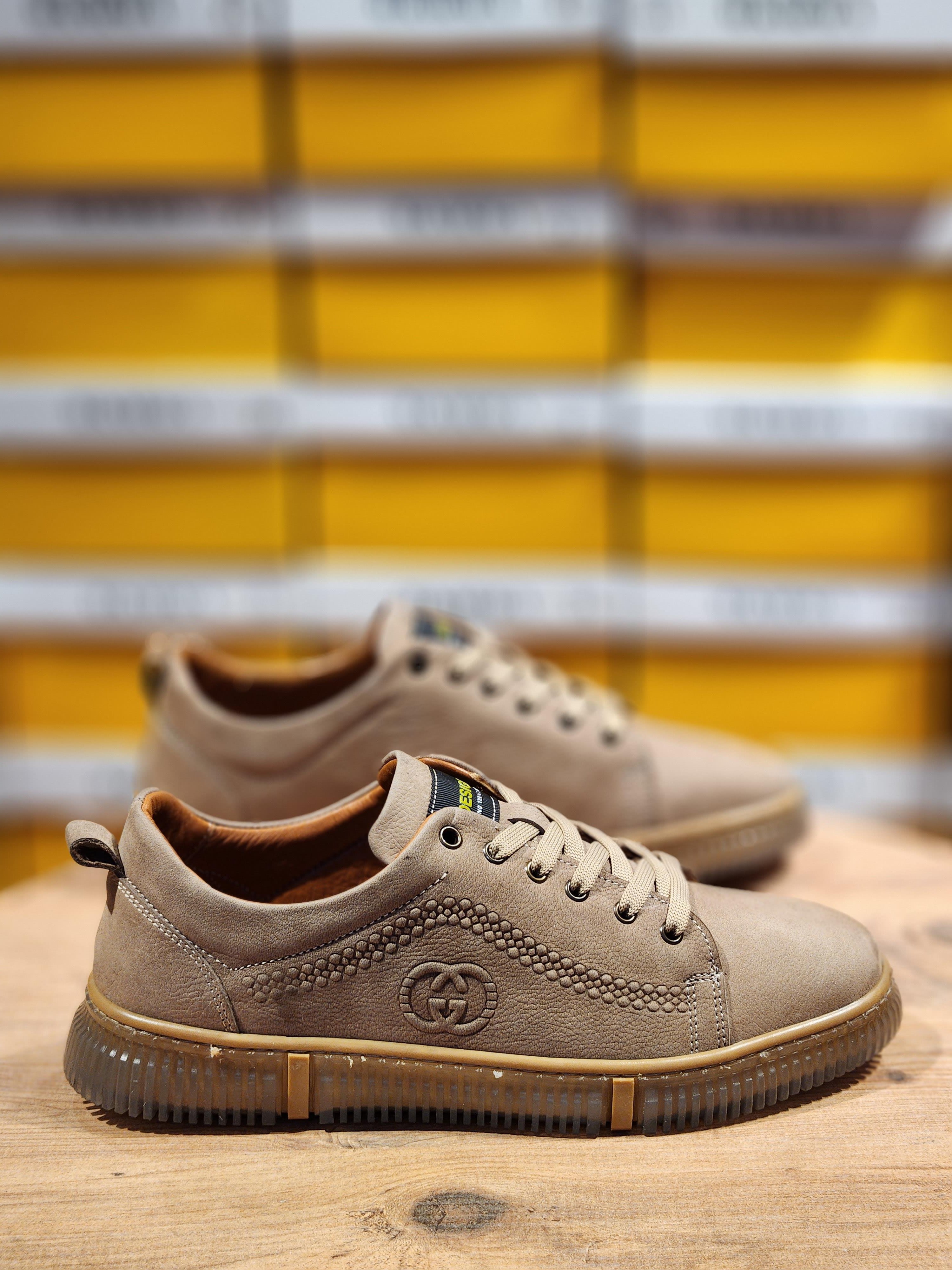 Hnt 00806 Kum Nubuk Sneakers İçi Dışı Hakiki Deri Erkek Ayakkabısı