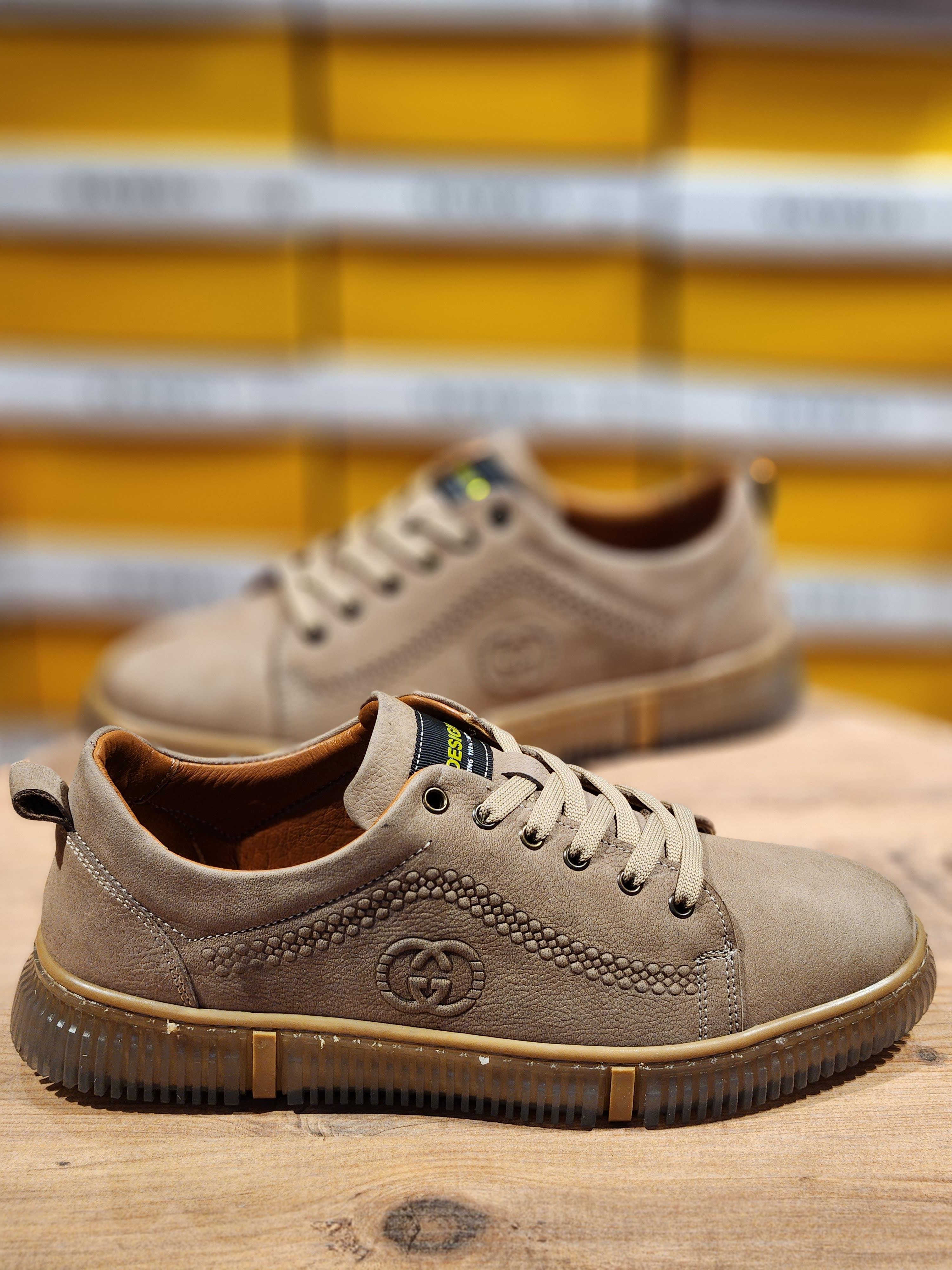 Hnt 00806 Kum Nubuk Sneakers İçi Dışı Hakiki Deri Erkek Ayakkabısı