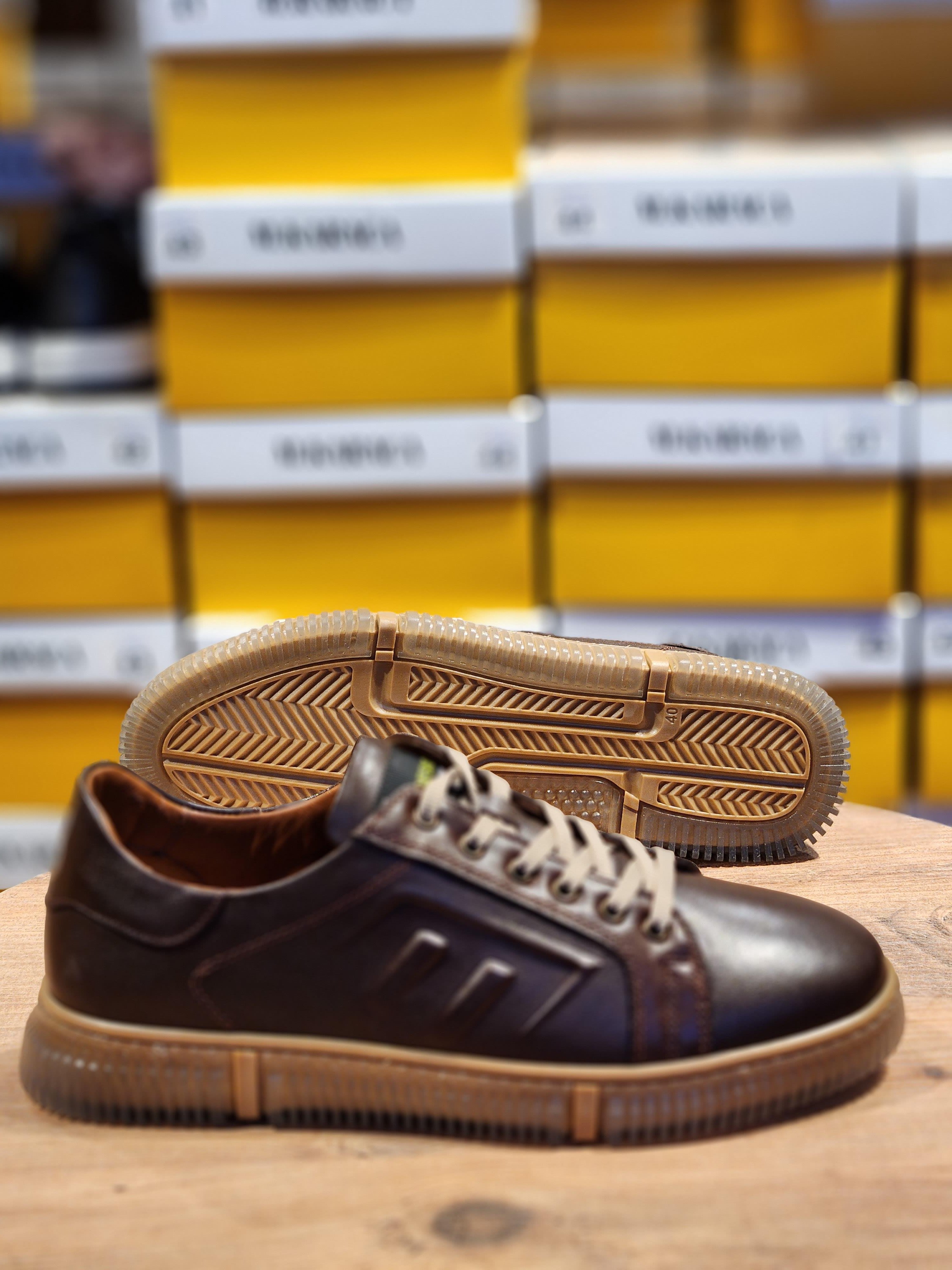 Hnt 00807 Kahverengi Sneakers İçi Dışı Hakiki Deri Erkek Ayakkabısı