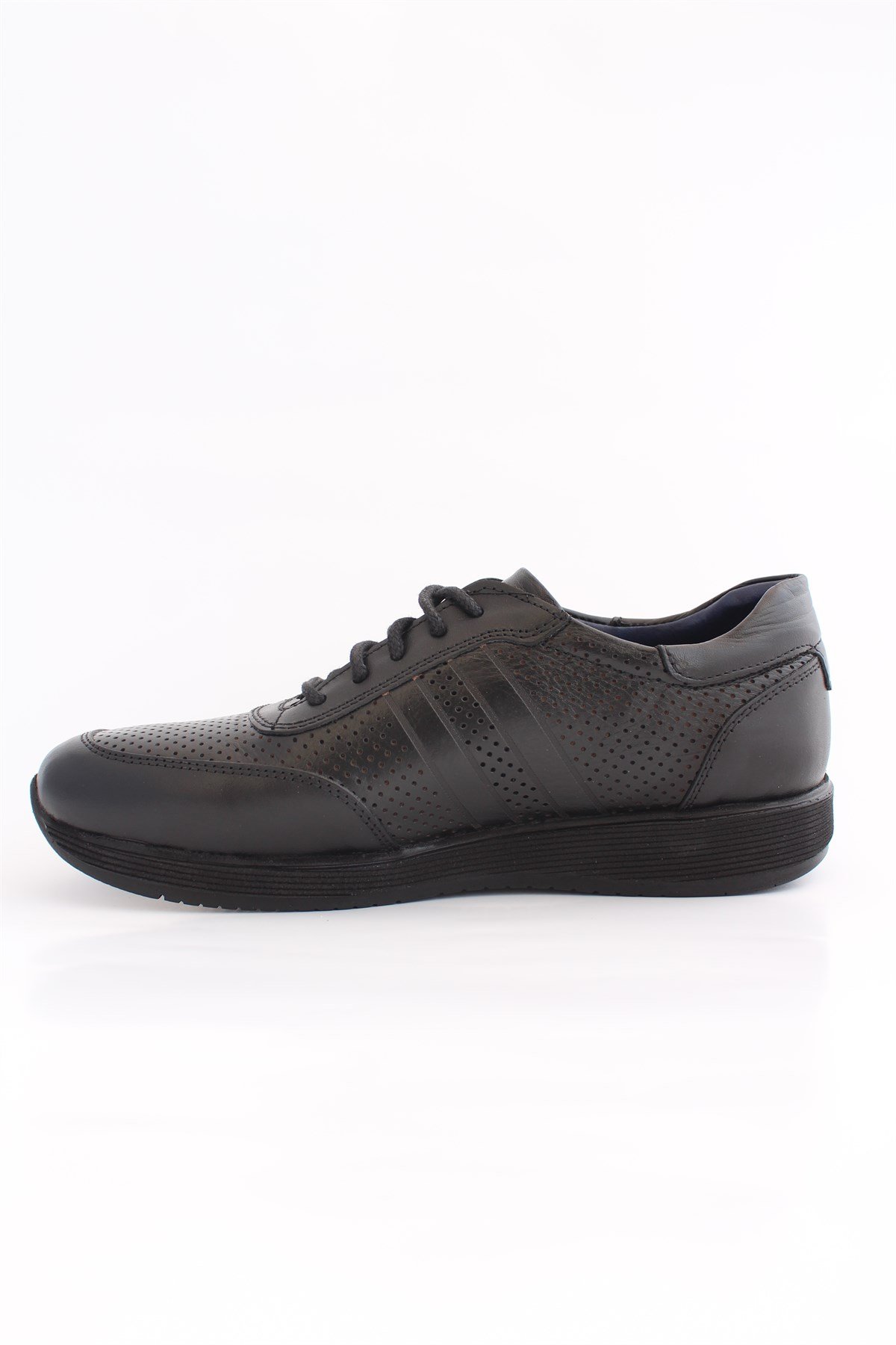 Mrd 0037 Poli Taban Siyah Deri Yazlık Erkek Ayakkabısı