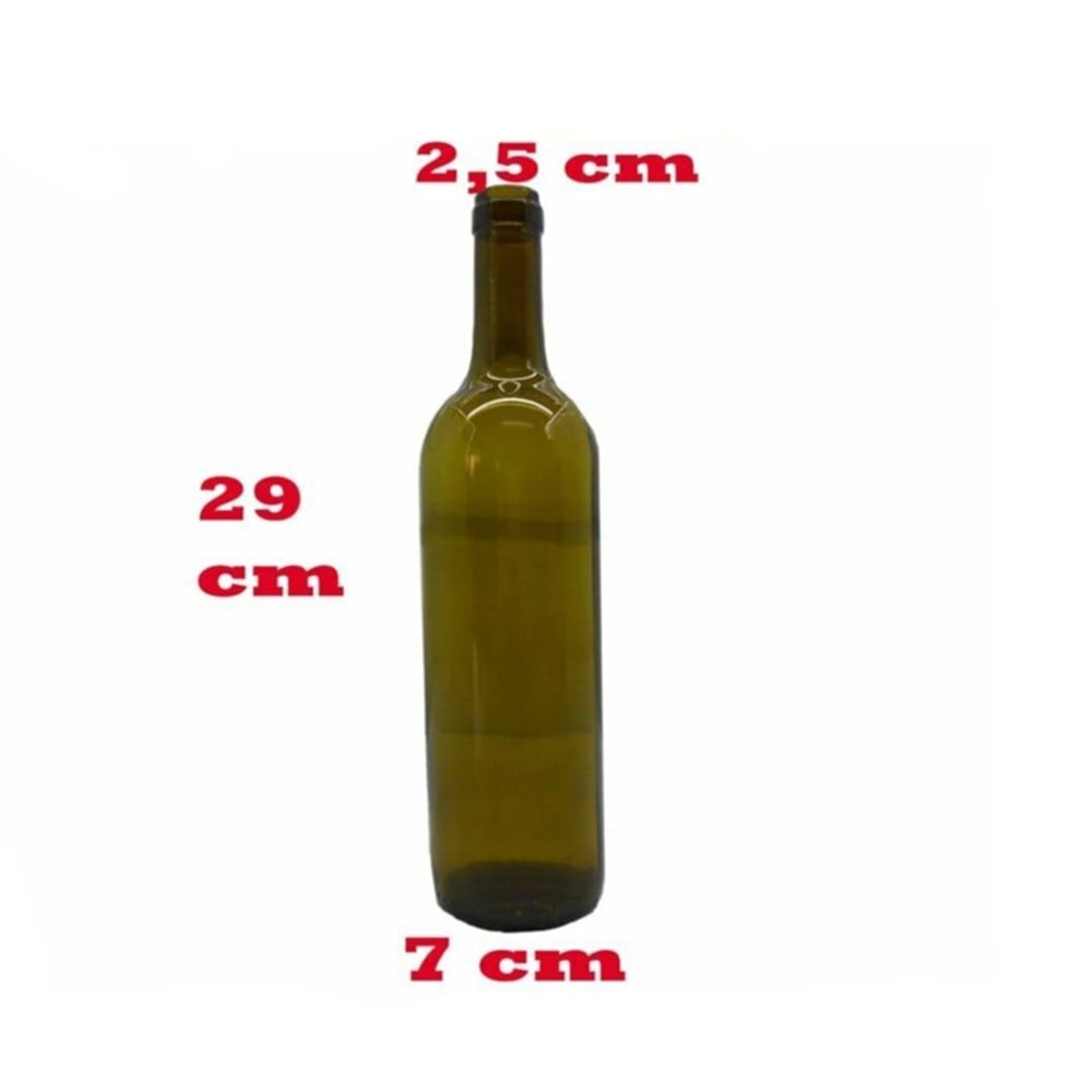 12'li Mantar Tıpalı Cam Şarap Şişesi, Yağ Şişesi 750 ml