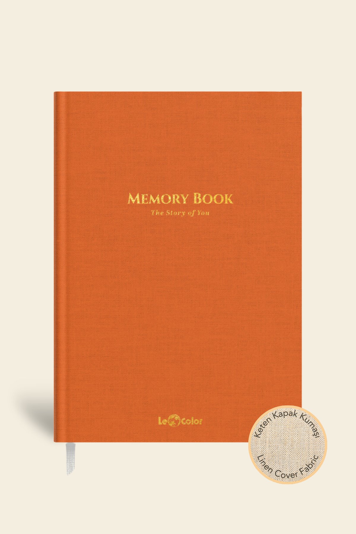 Memory Book Keten Hatıra Defteri Altın Kenarlı Anı Albümü Turuncu
