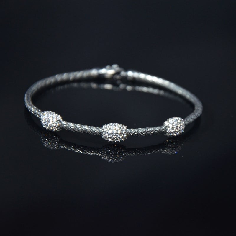 Premium Oxidized White Stones Bracelet