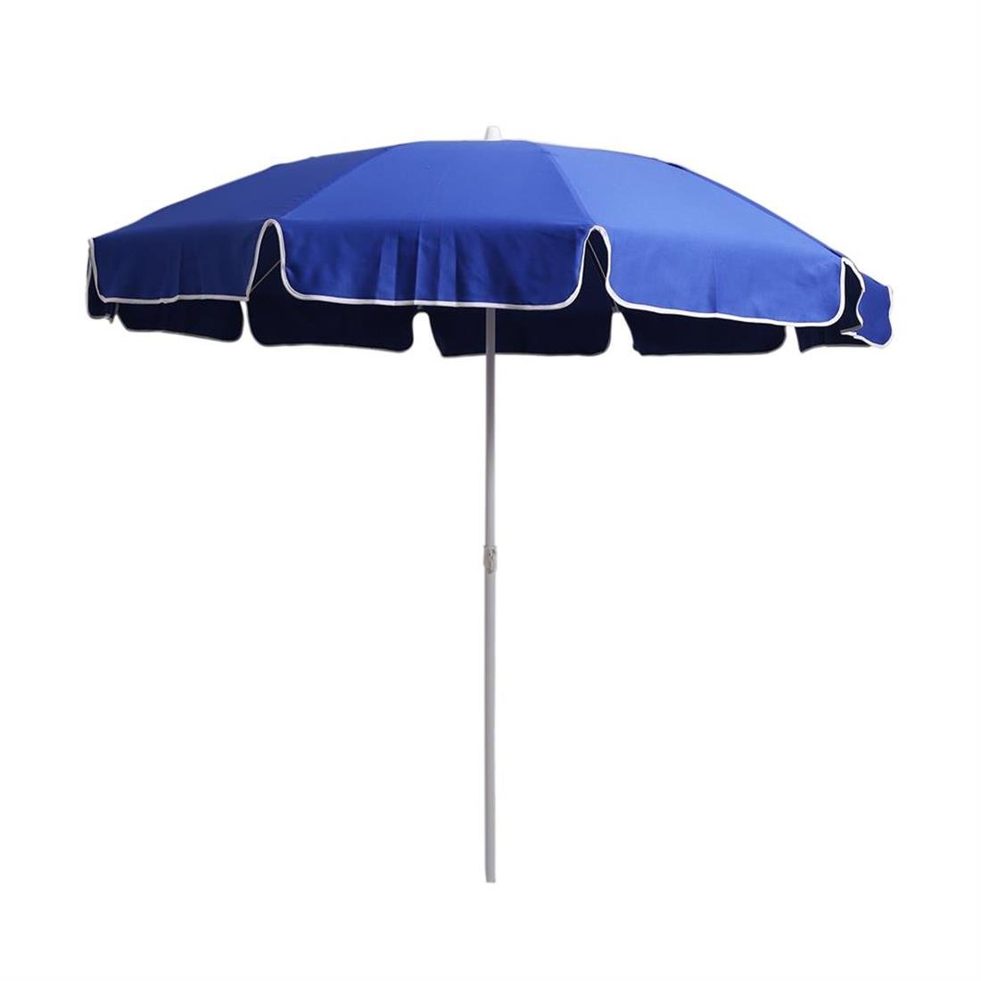 Mavi Gabardin Kalın Kumaş Plaj Şemsiyesi - Balkon Şemsiyesi - Bahçe  Şemsiyesi