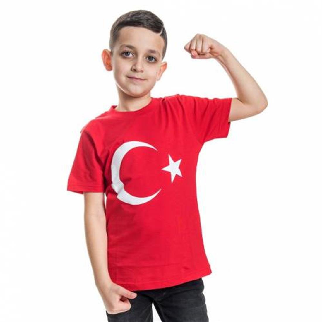 Unisex Kırmızı Türk Bayraklı Tshirt