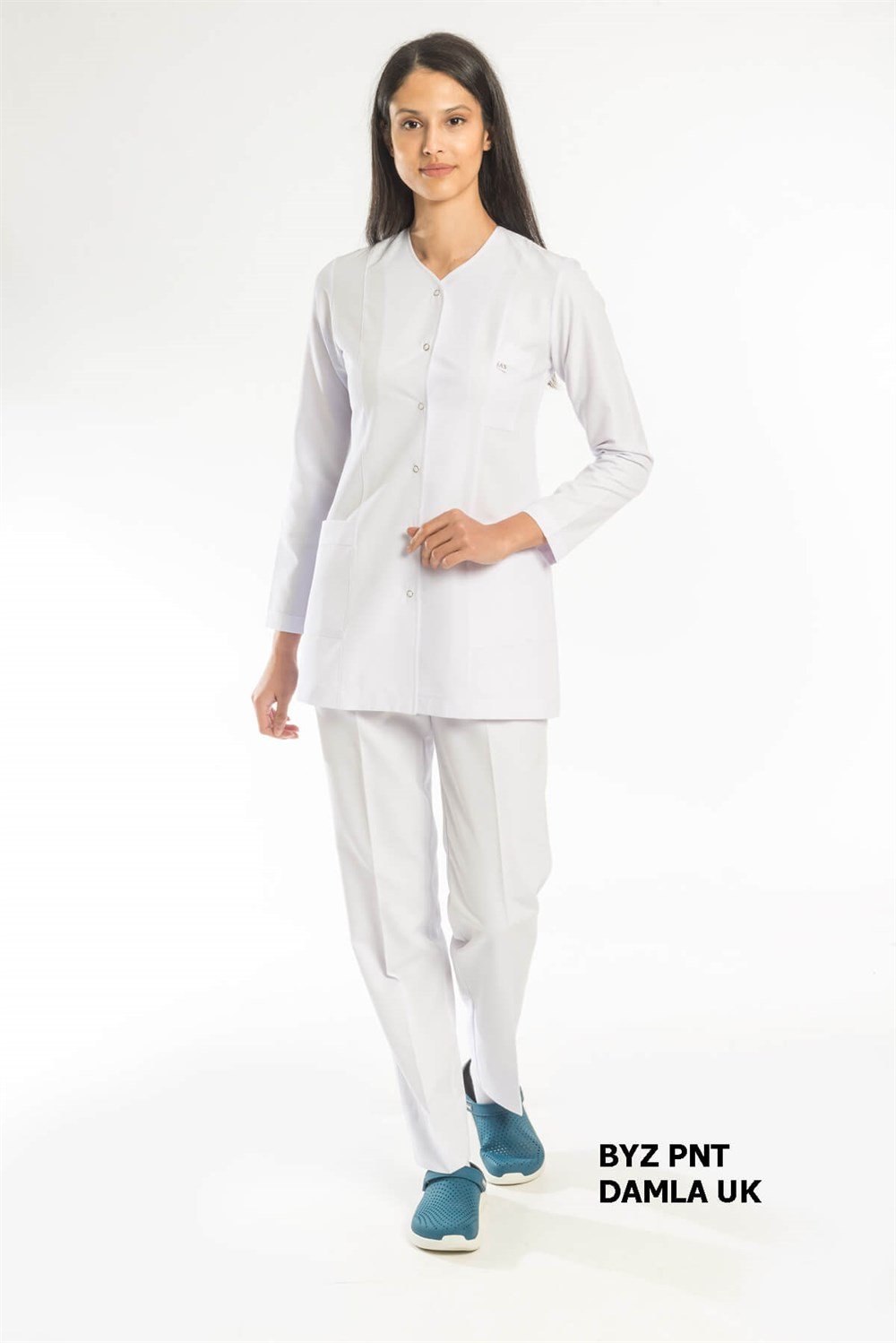 Uzun Kollu Forma Takımı | Tesettür Boy Beyaz Forma | Doktor Hemşire Forması