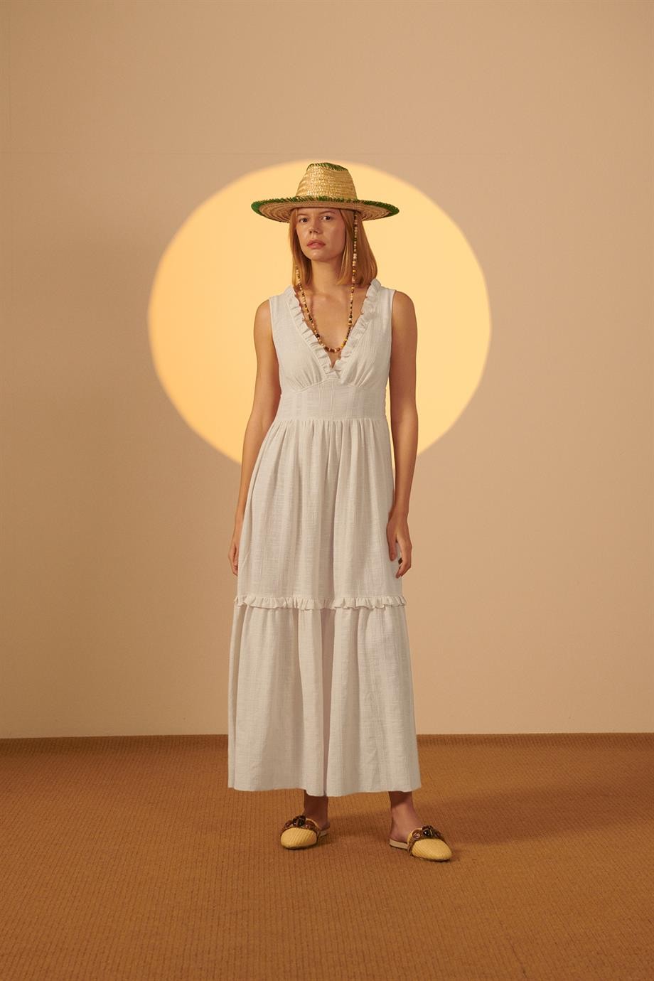 Brigitte Long Dress White