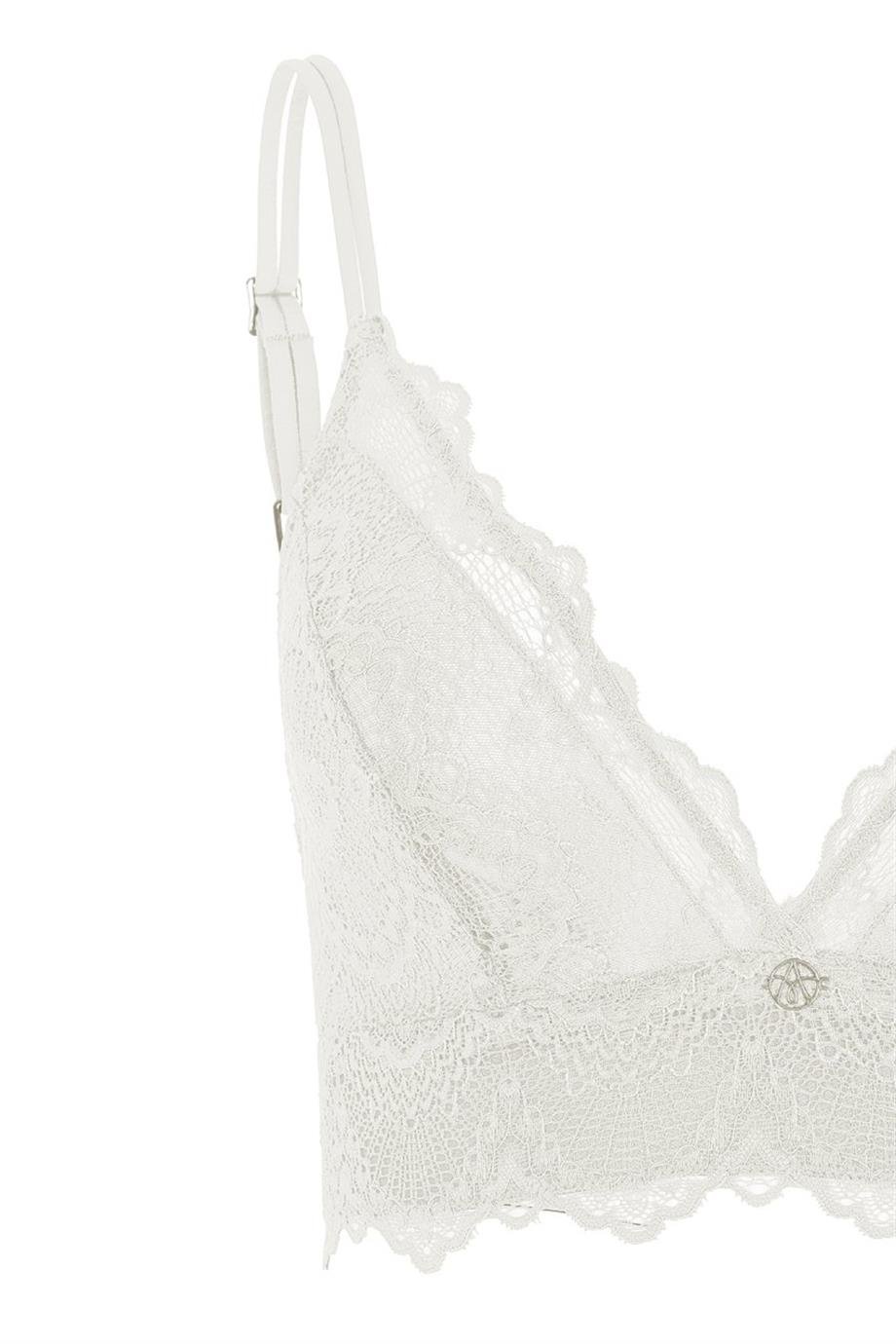 Flame Deep Plunge Bralette Off White