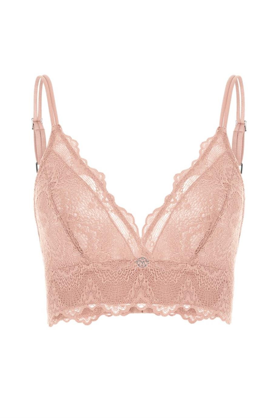 Flame Deep Plunge Bralette Nude Pink