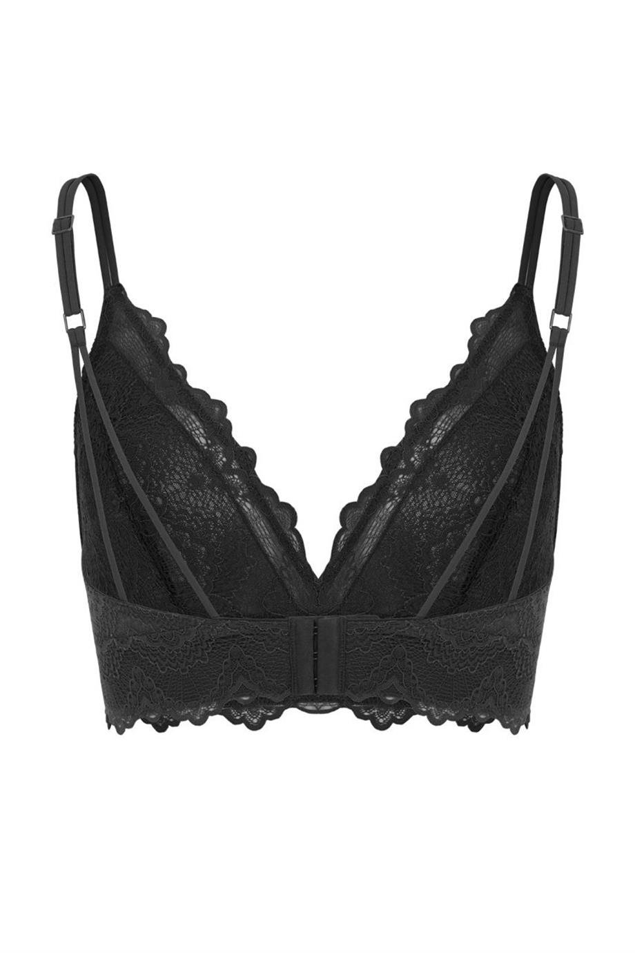Flame Deep Plunge Bralette Black