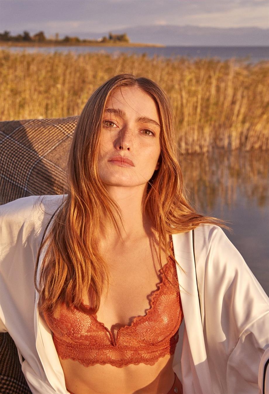 Flame V Detail Bralette Cinnamon